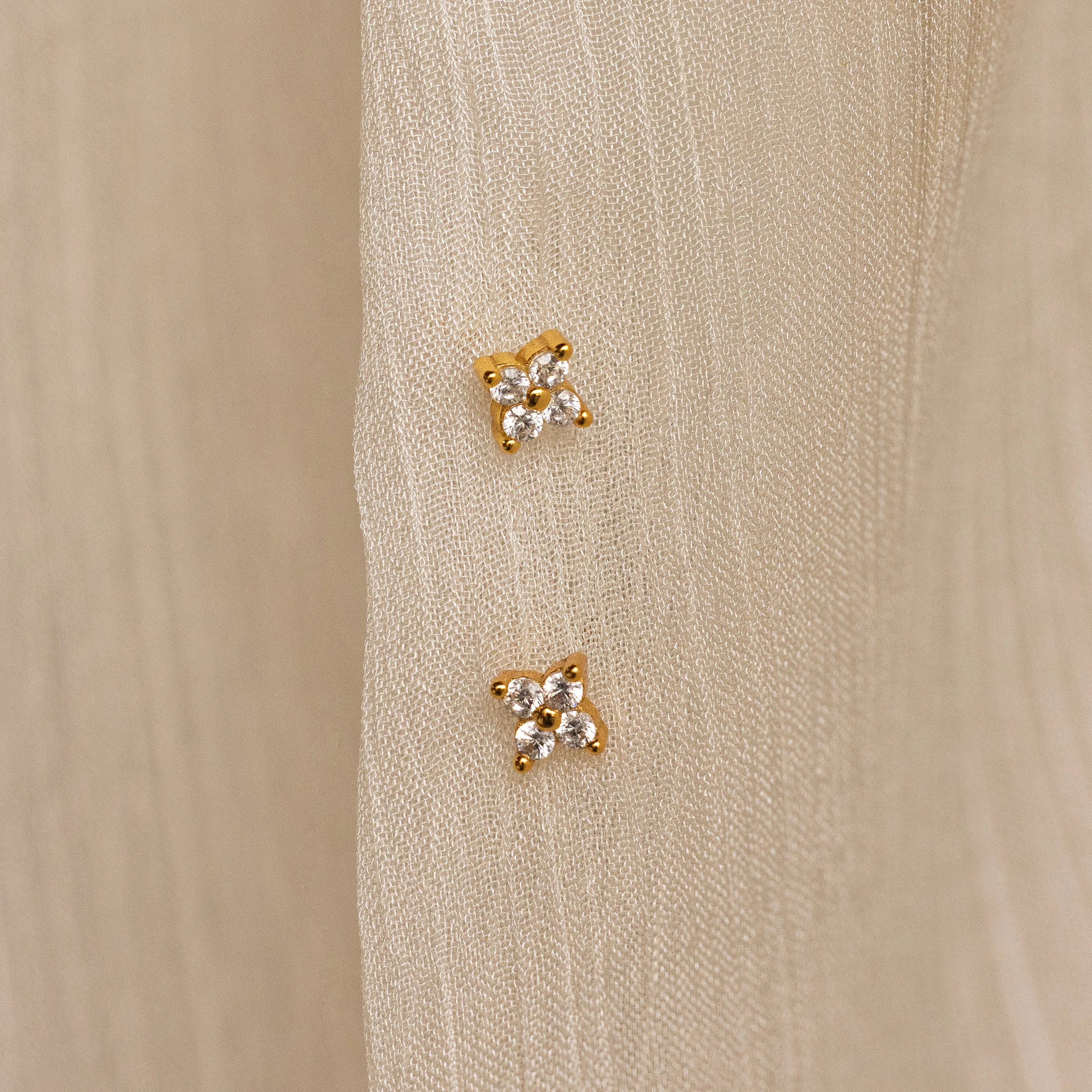 Diamond Ivy Flower Studs