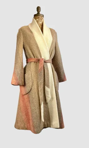 EARTH TONES Vera Maxwell Vintage 70s Chevron Coat Small Medium