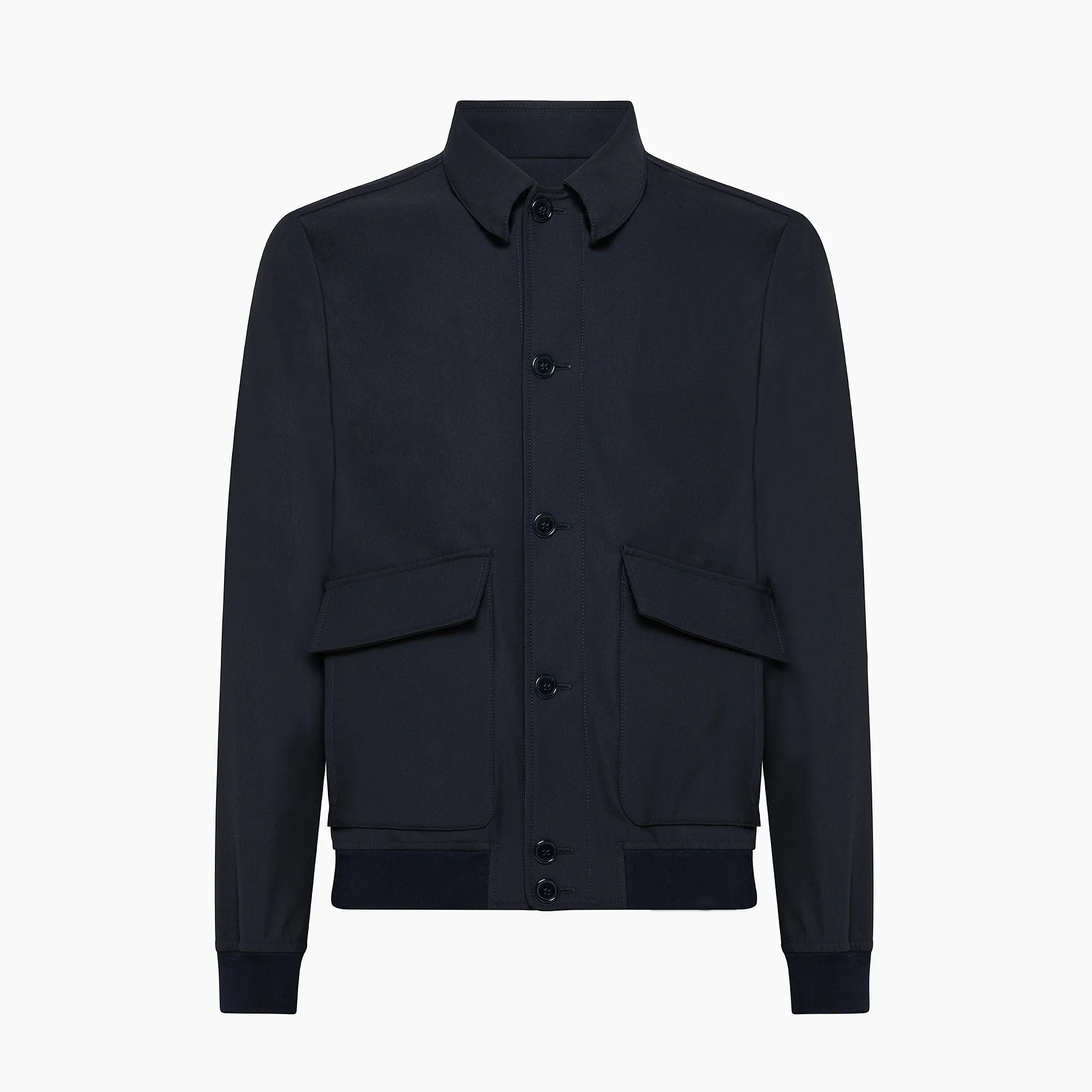 Ennio tech wool bomber with shirt collar