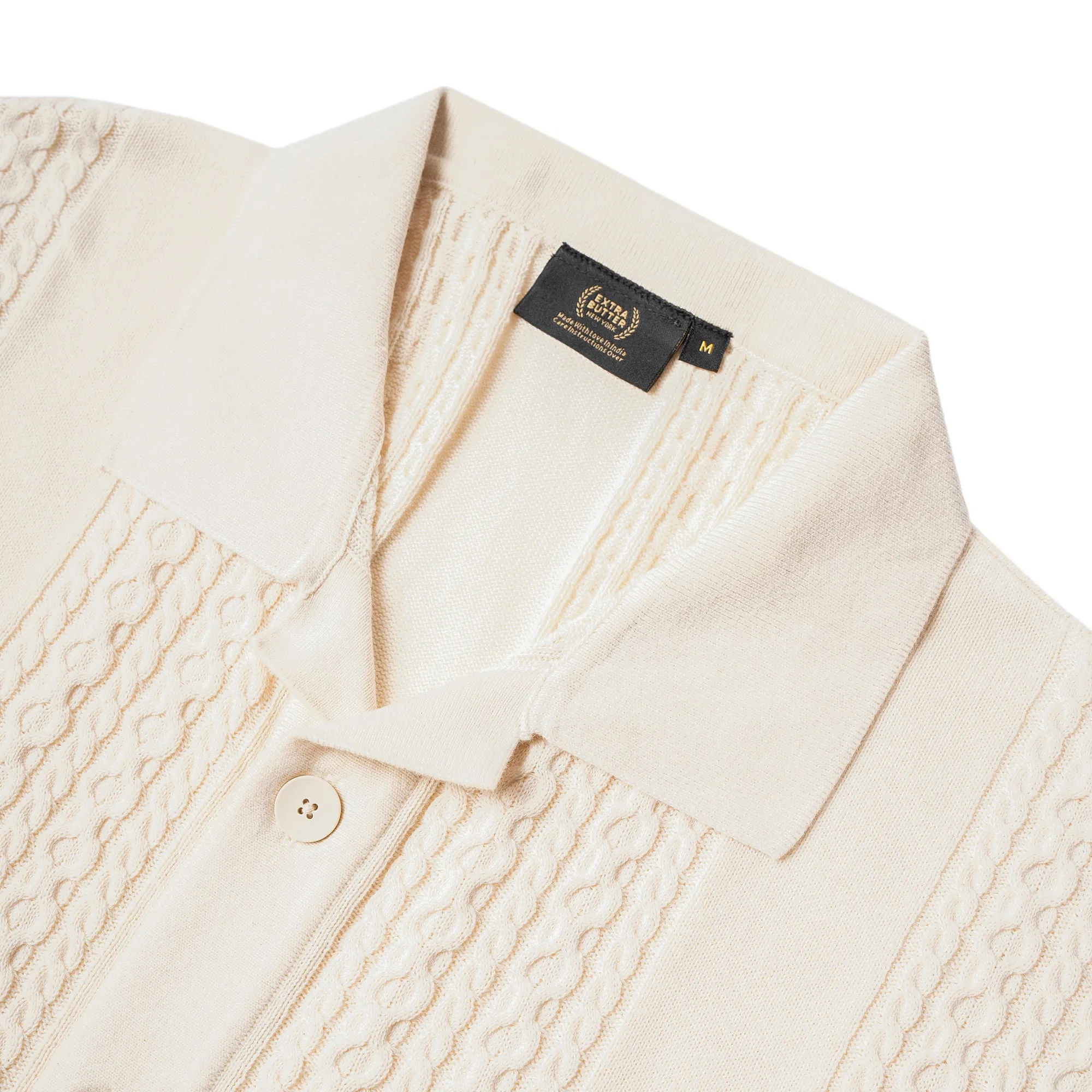 Extra Butter Cricket Club Cableknit Button Up Shirt