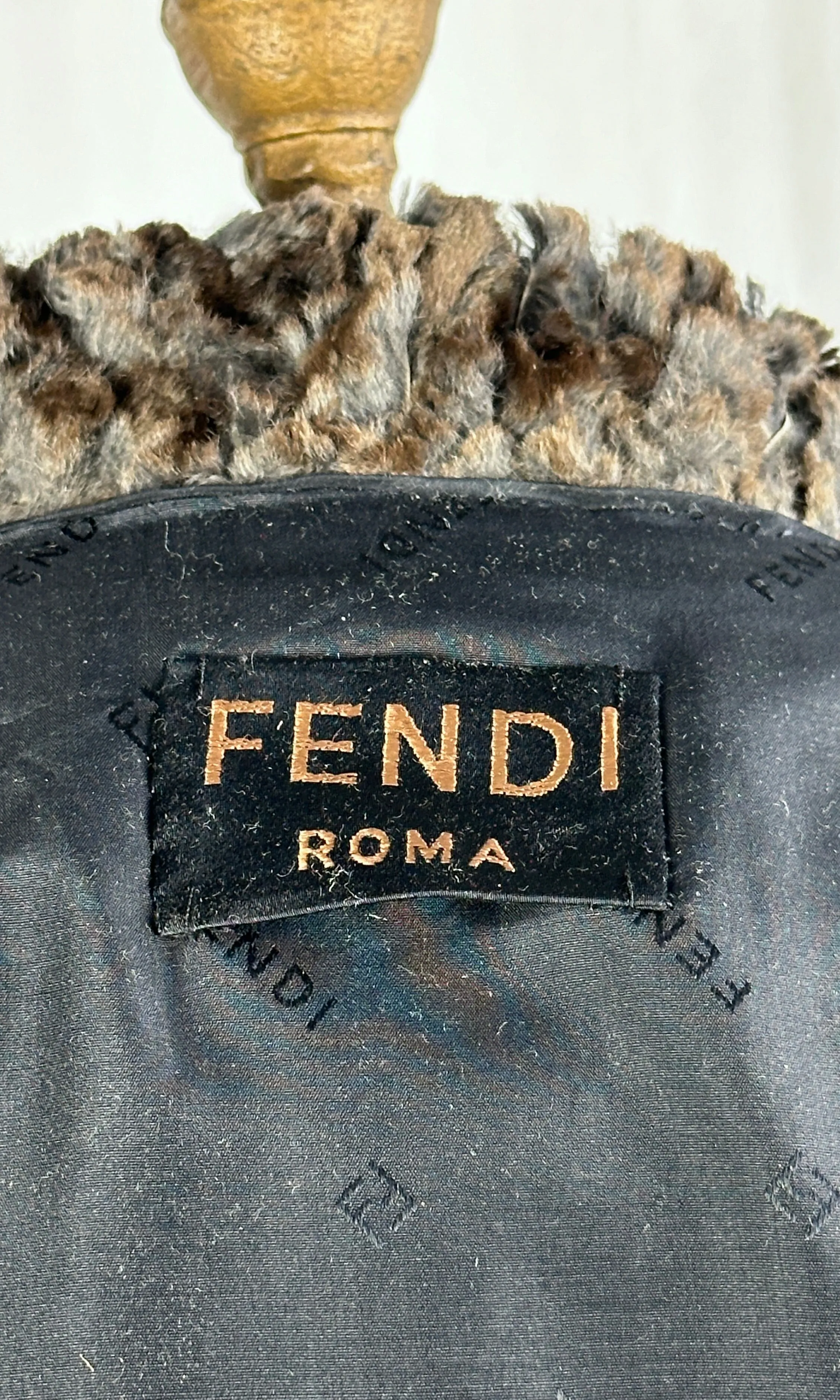 FENDI Roma Vintage 80s Textured Beaver Fur Coat  Medium