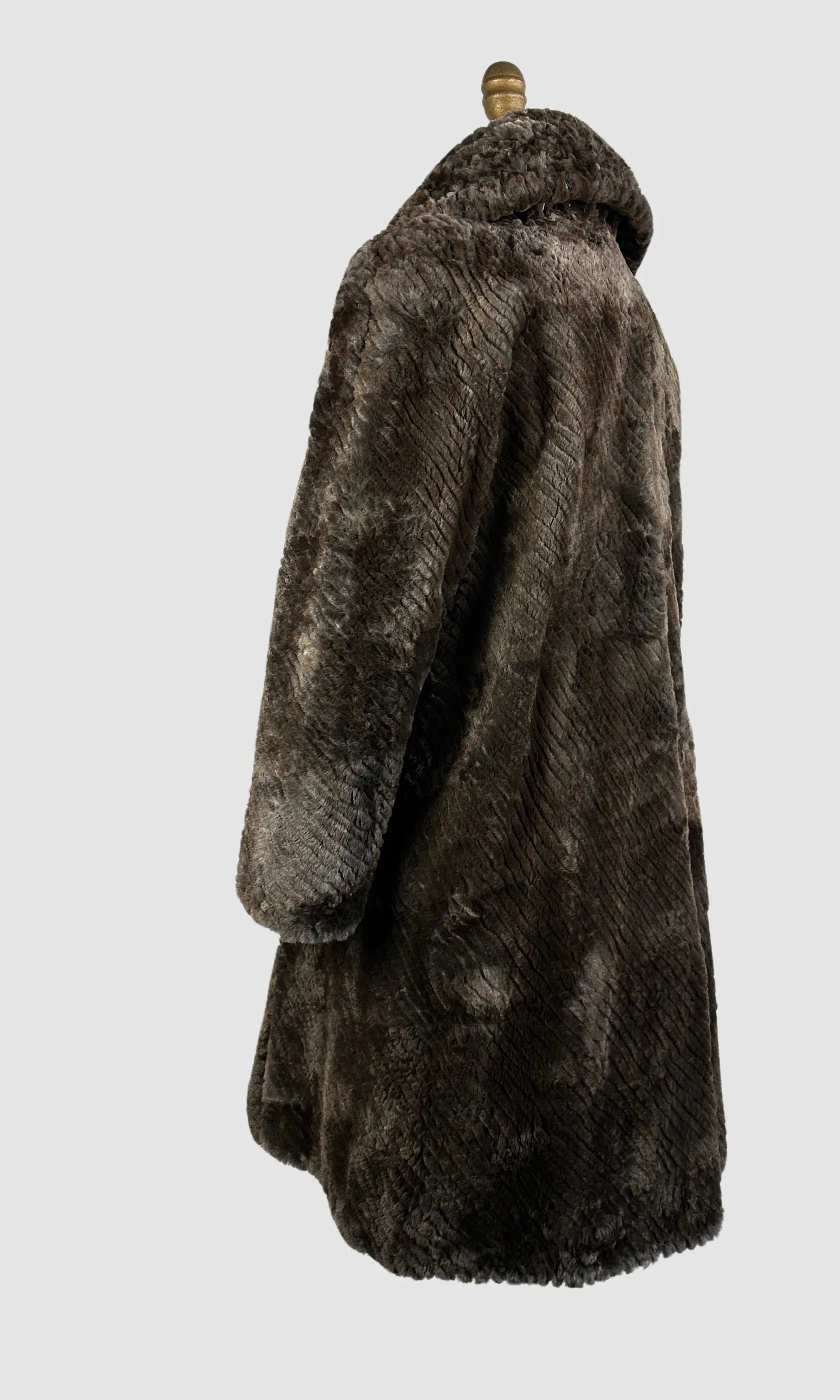 FENDI Roma Vintage 80s Textured Beaver Fur Coat  Medium