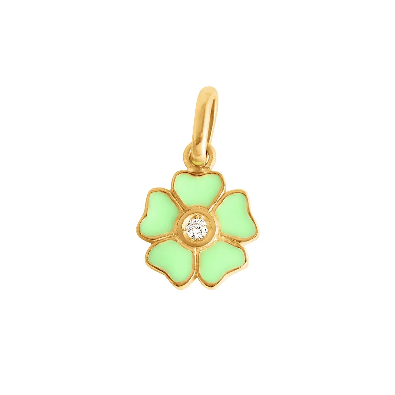 Flower Anis diamond pendant, Yellow Gold