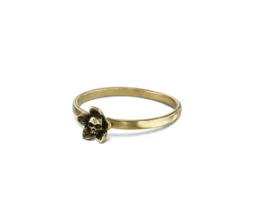 Flower Skull Stacking Ring - Bronze