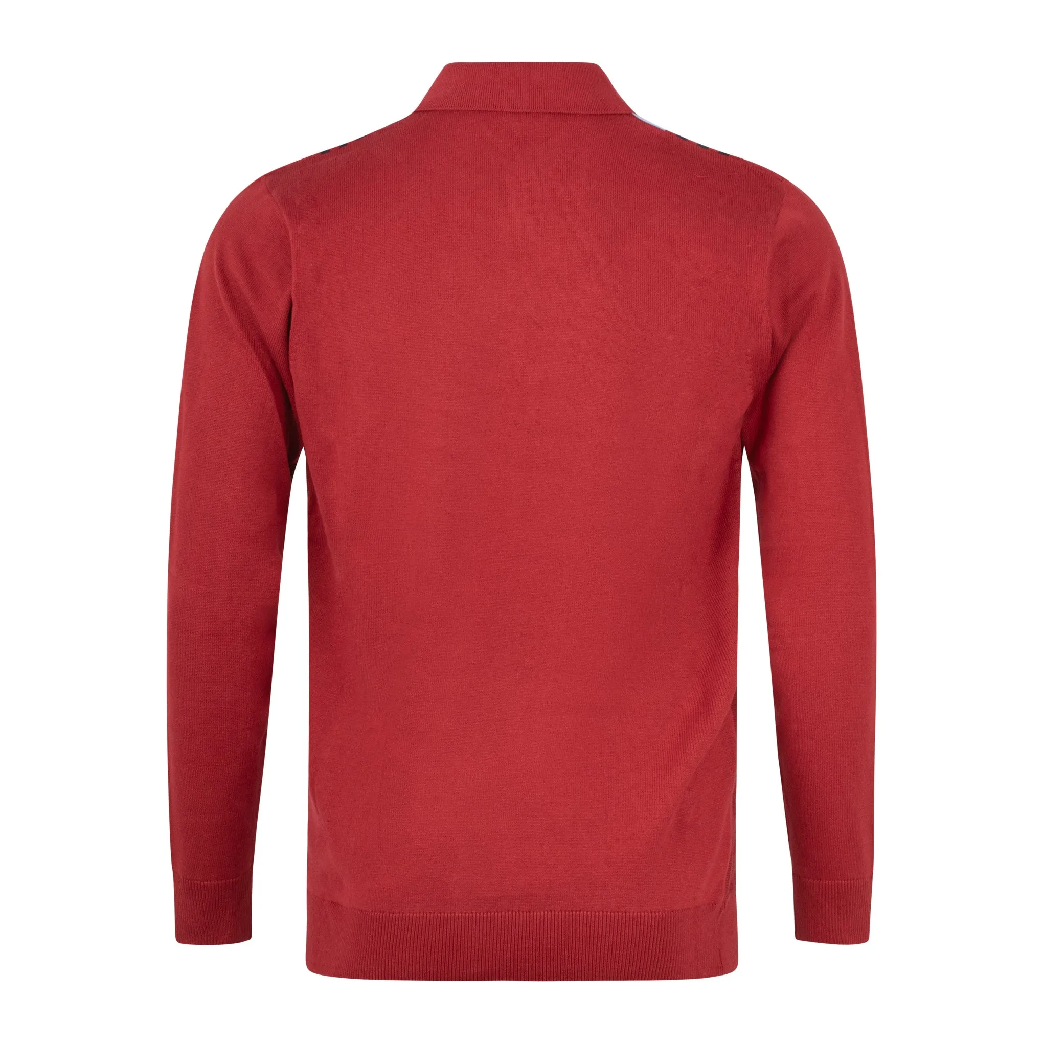 Gabicci Vintage Searle Stripe Knit Polo Rosso