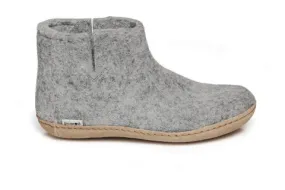 Glerups - Slipper Boot Leather Sole Grey