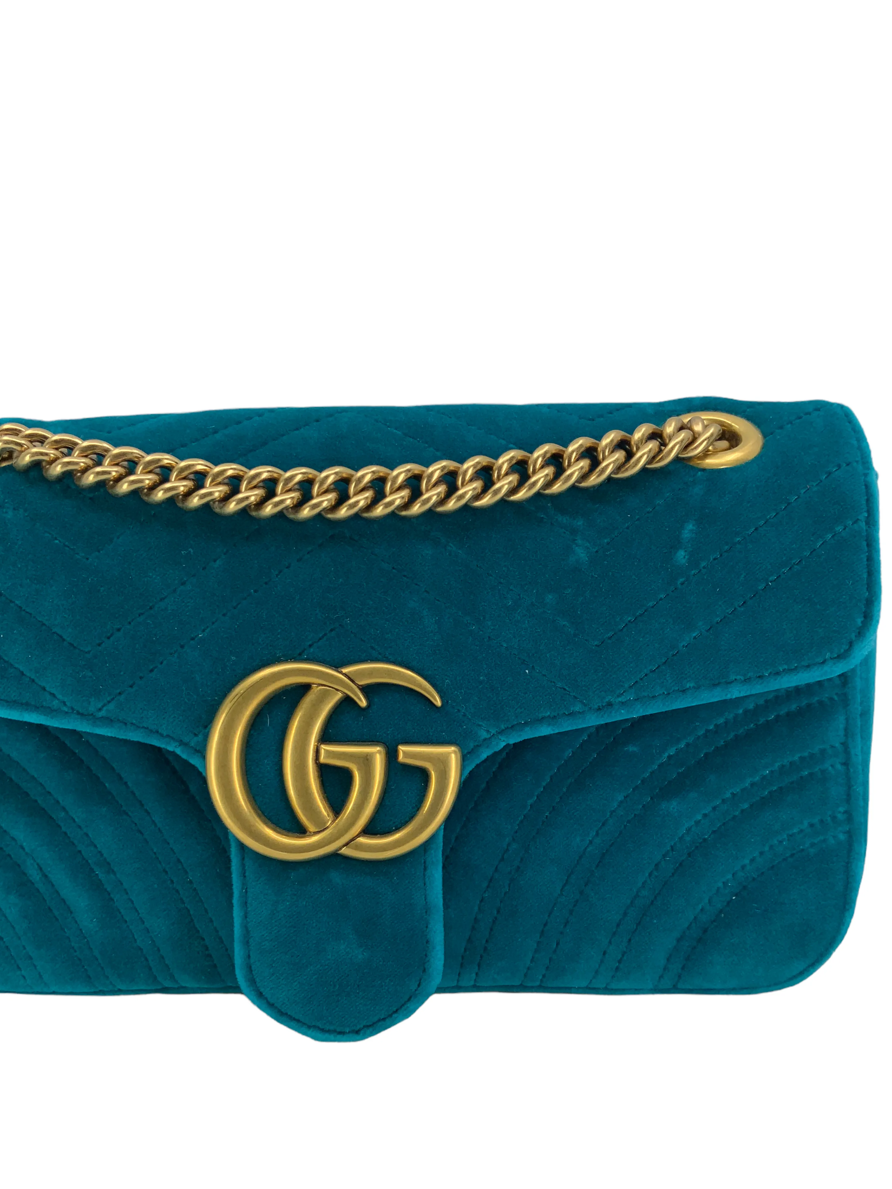 Gucci GG Marmont Matelasse Velvet Small Shoulder Bag