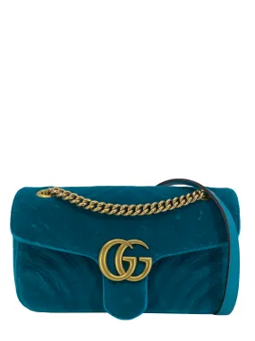 Gucci GG Marmont Matelasse Velvet Small Shoulder Bag