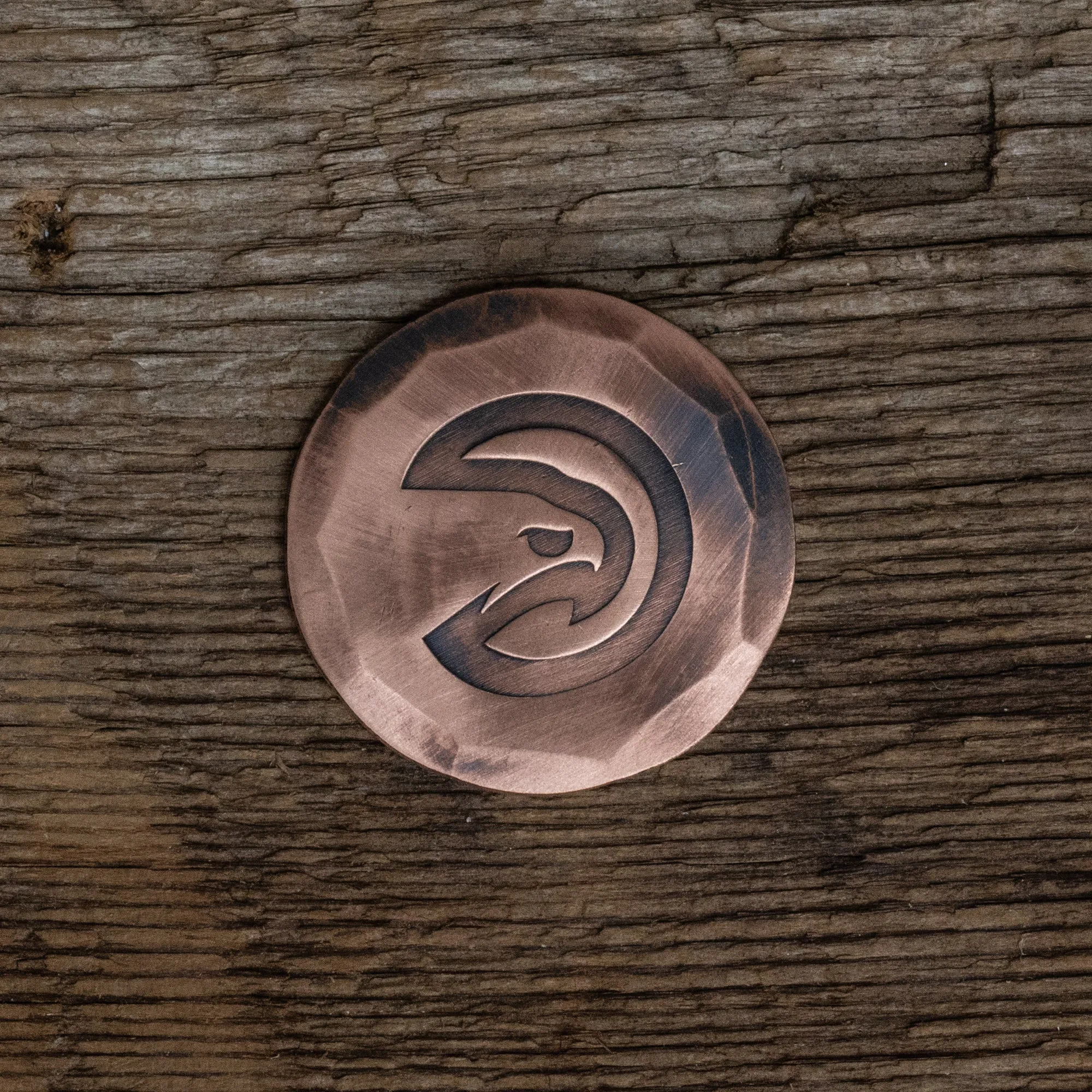 Hand Forged Atlanta Hawks Ball Mark - Copper