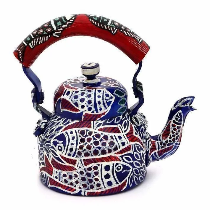 Hand-painted Beautiful Kaushalam Teapot: Fish