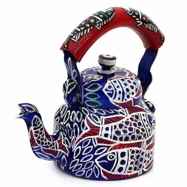 Hand-painted Beautiful Kaushalam Teapot: Fish