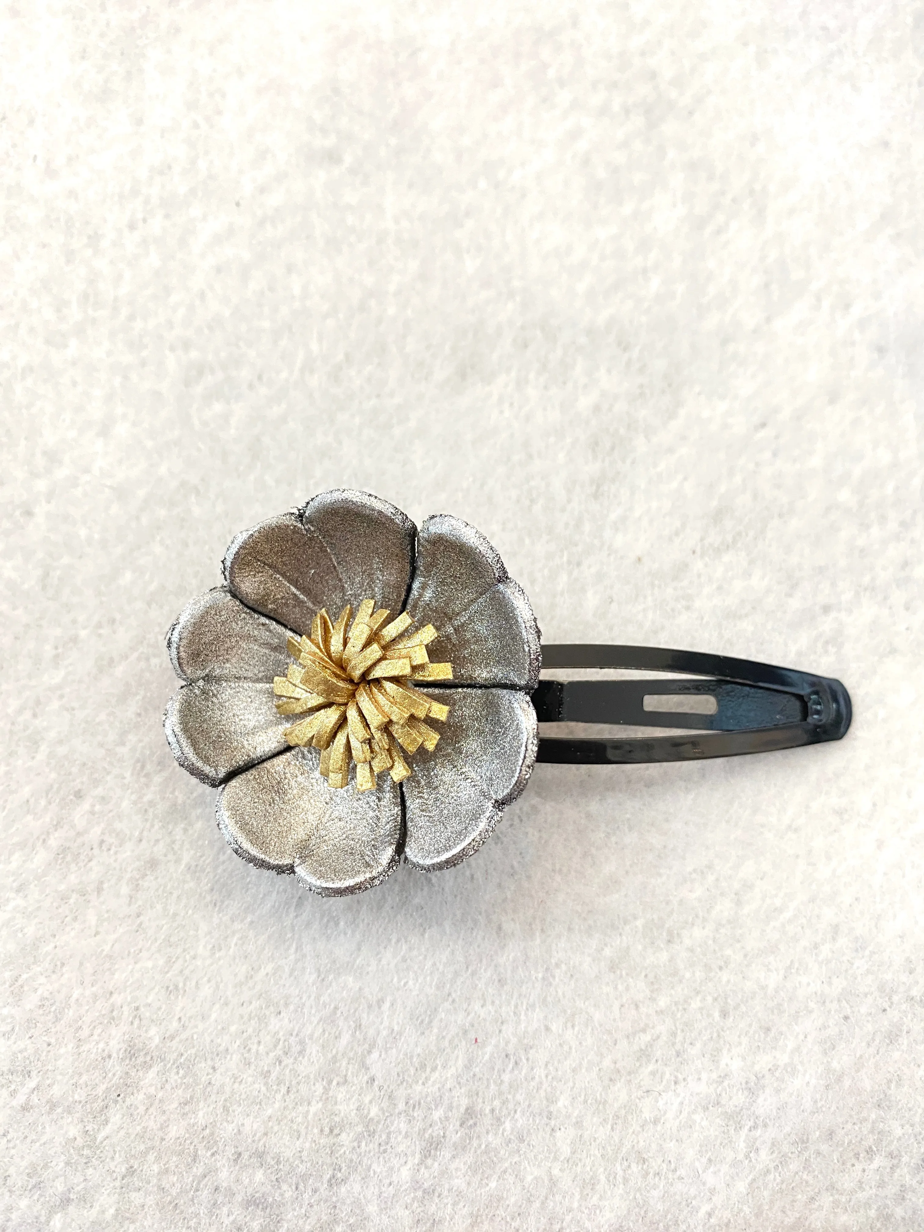 Handmade Leather Dogwood Flower Hair Clip