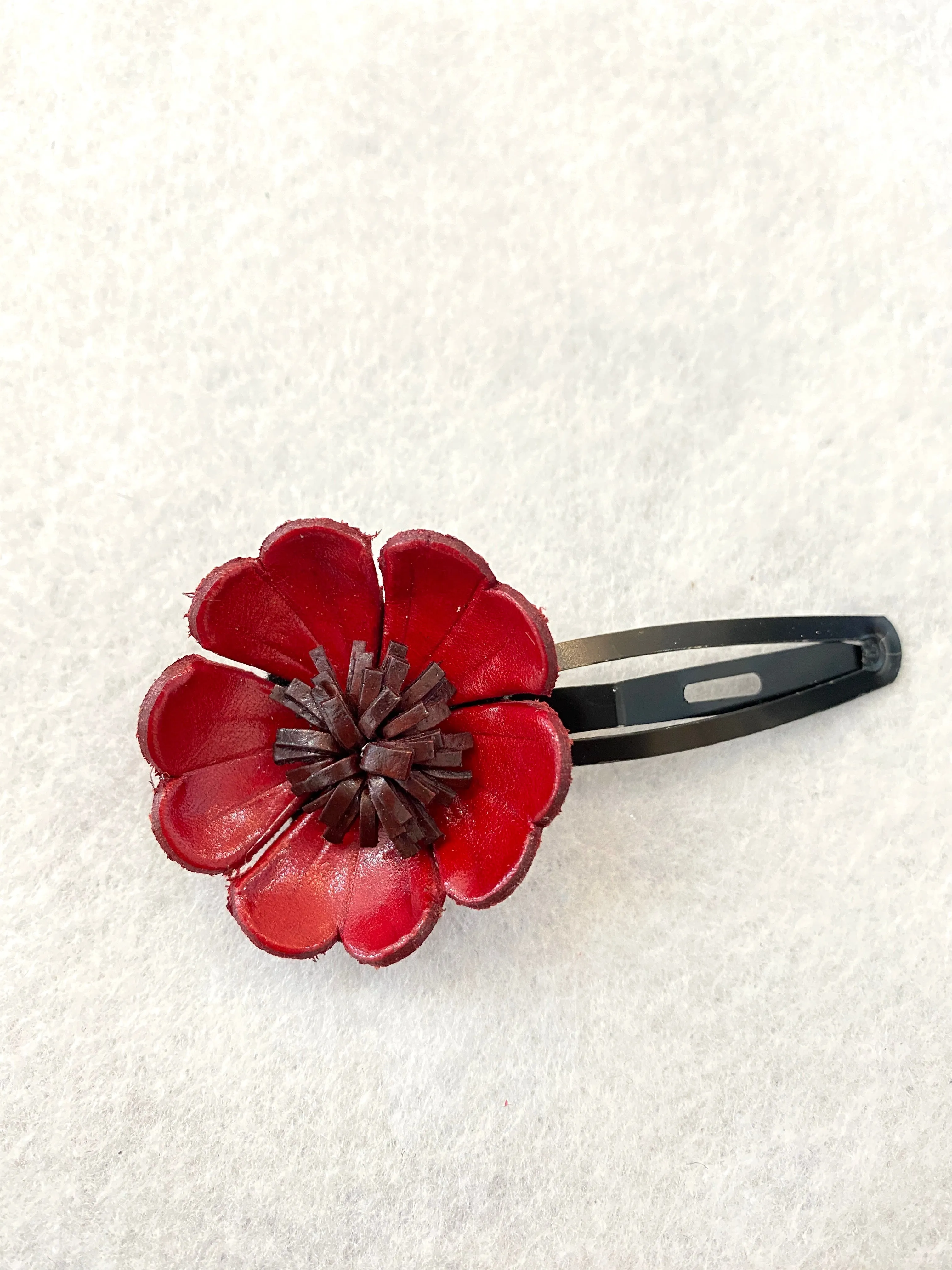 Handmade Leather Dogwood Flower Hair Clip