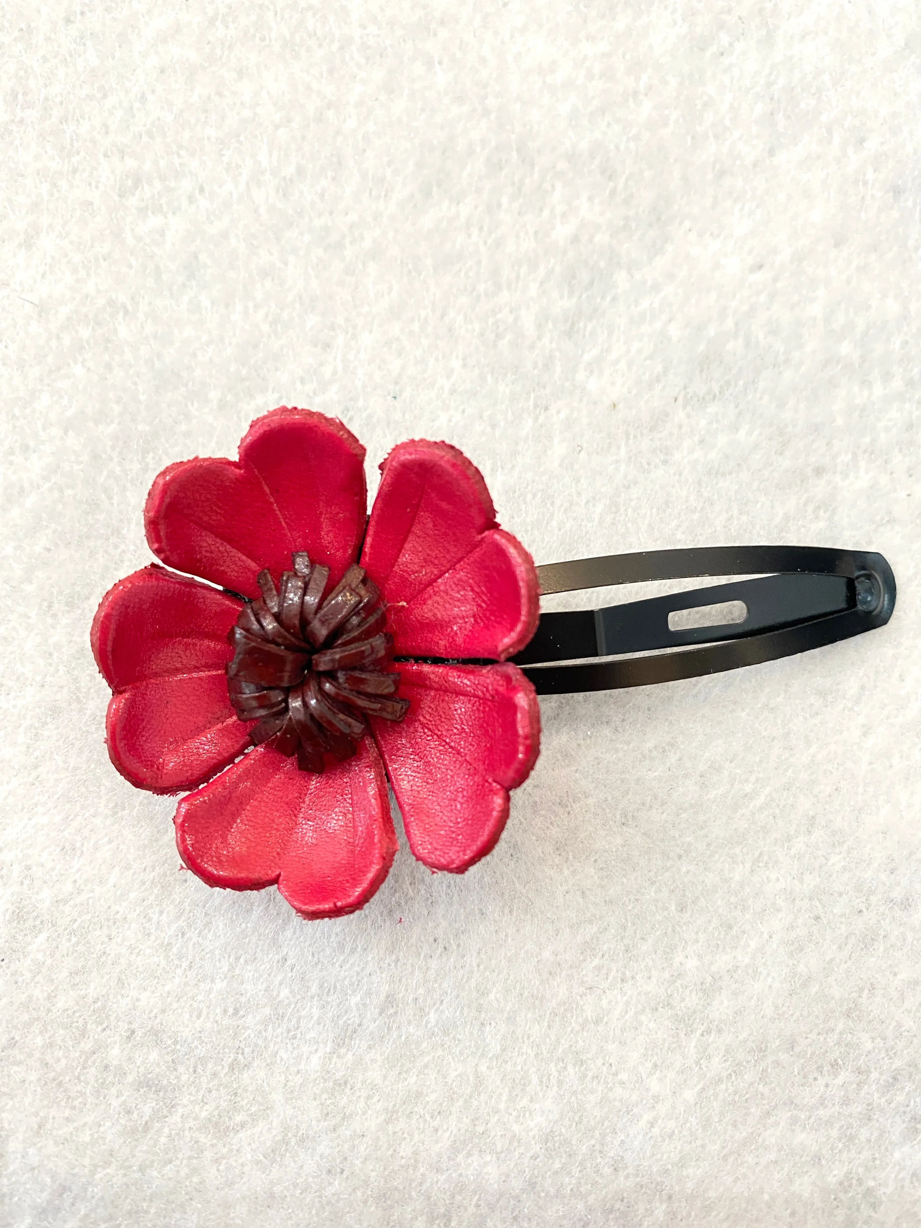 Handmade Leather Dogwood Flower Hair Clip