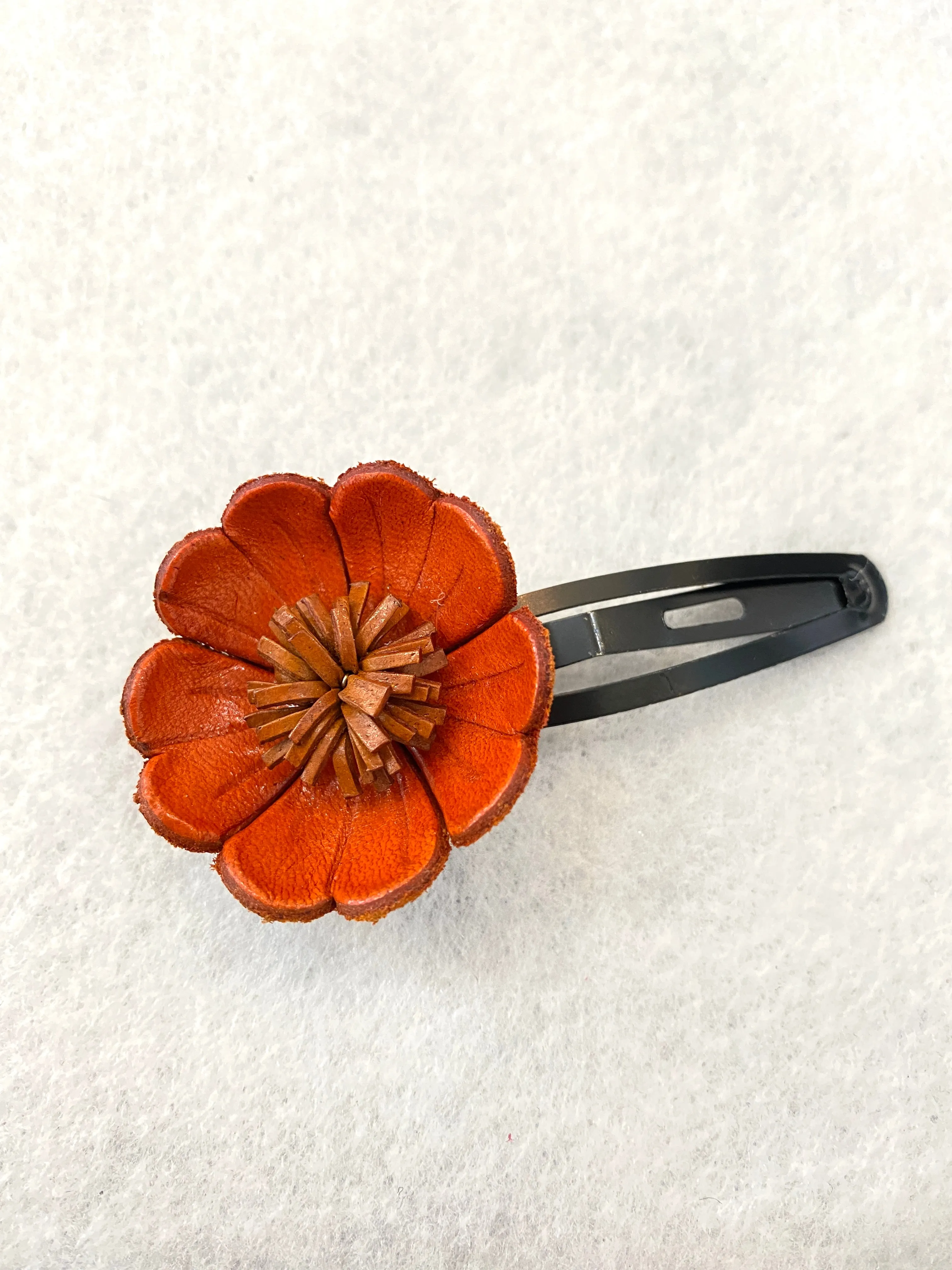 Handmade Leather Dogwood Flower Hair Clip