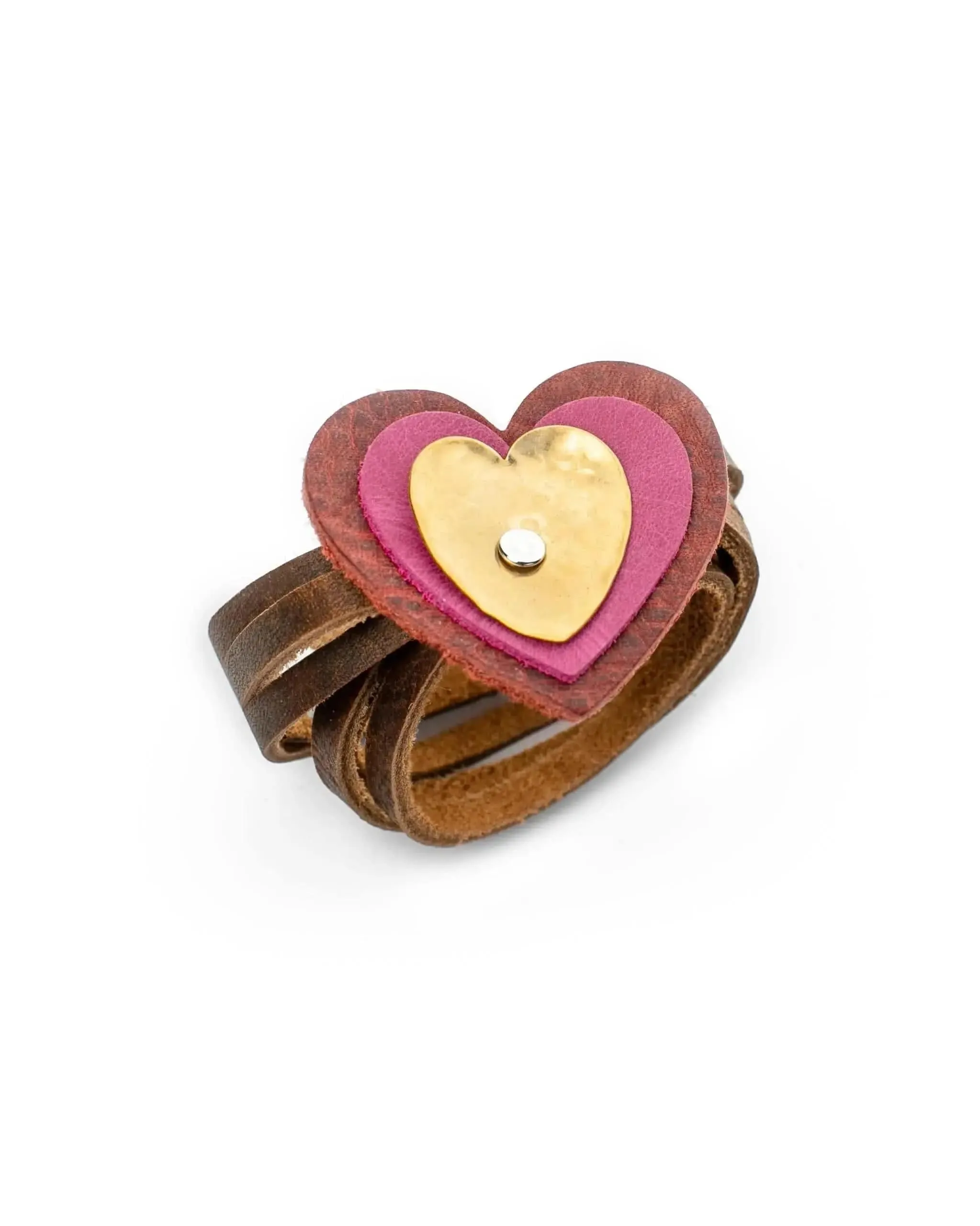 Heart Double Wrap Leather Heart