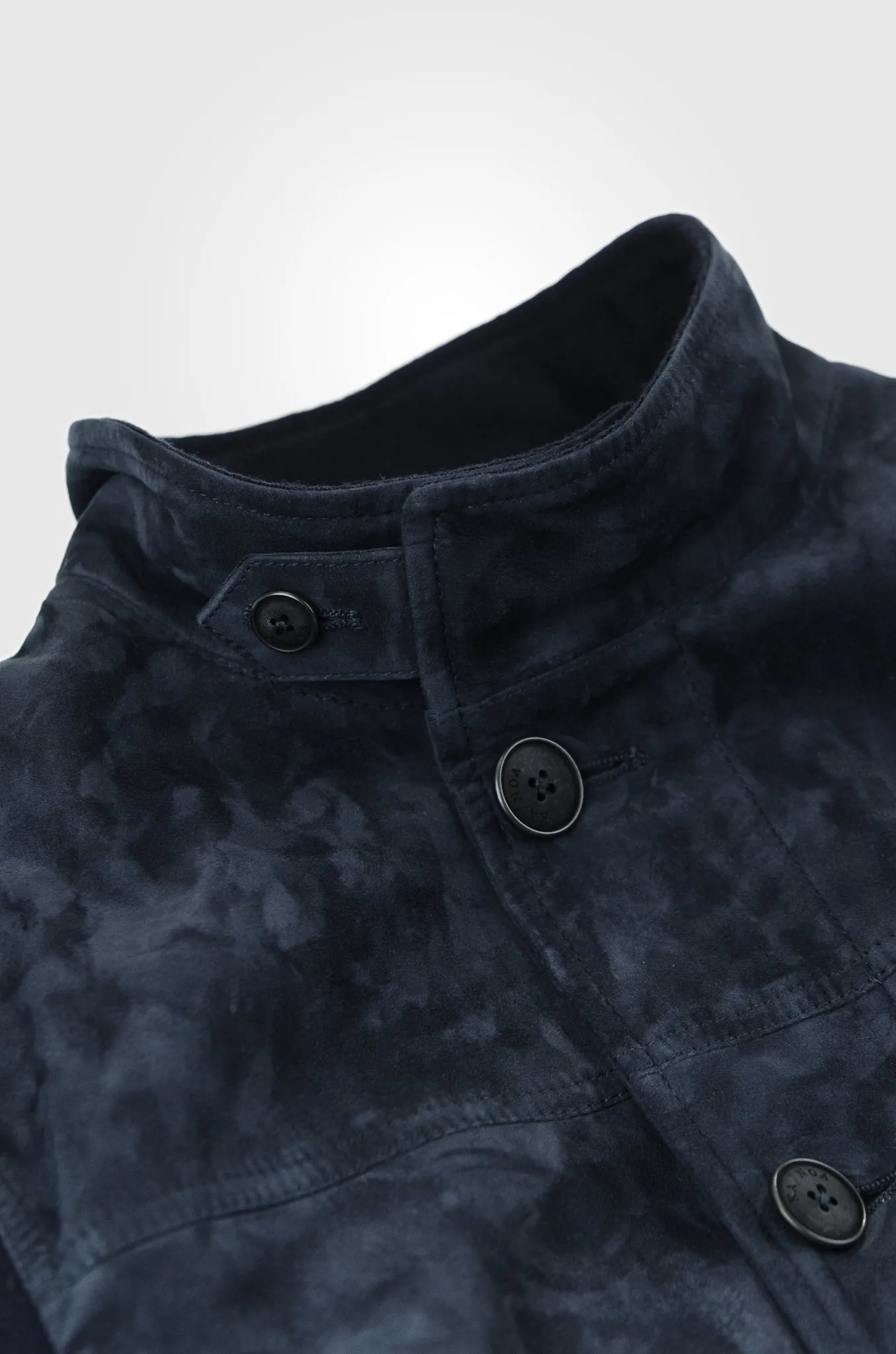 Honoré Leather and Woollen Bomber (dark blue)