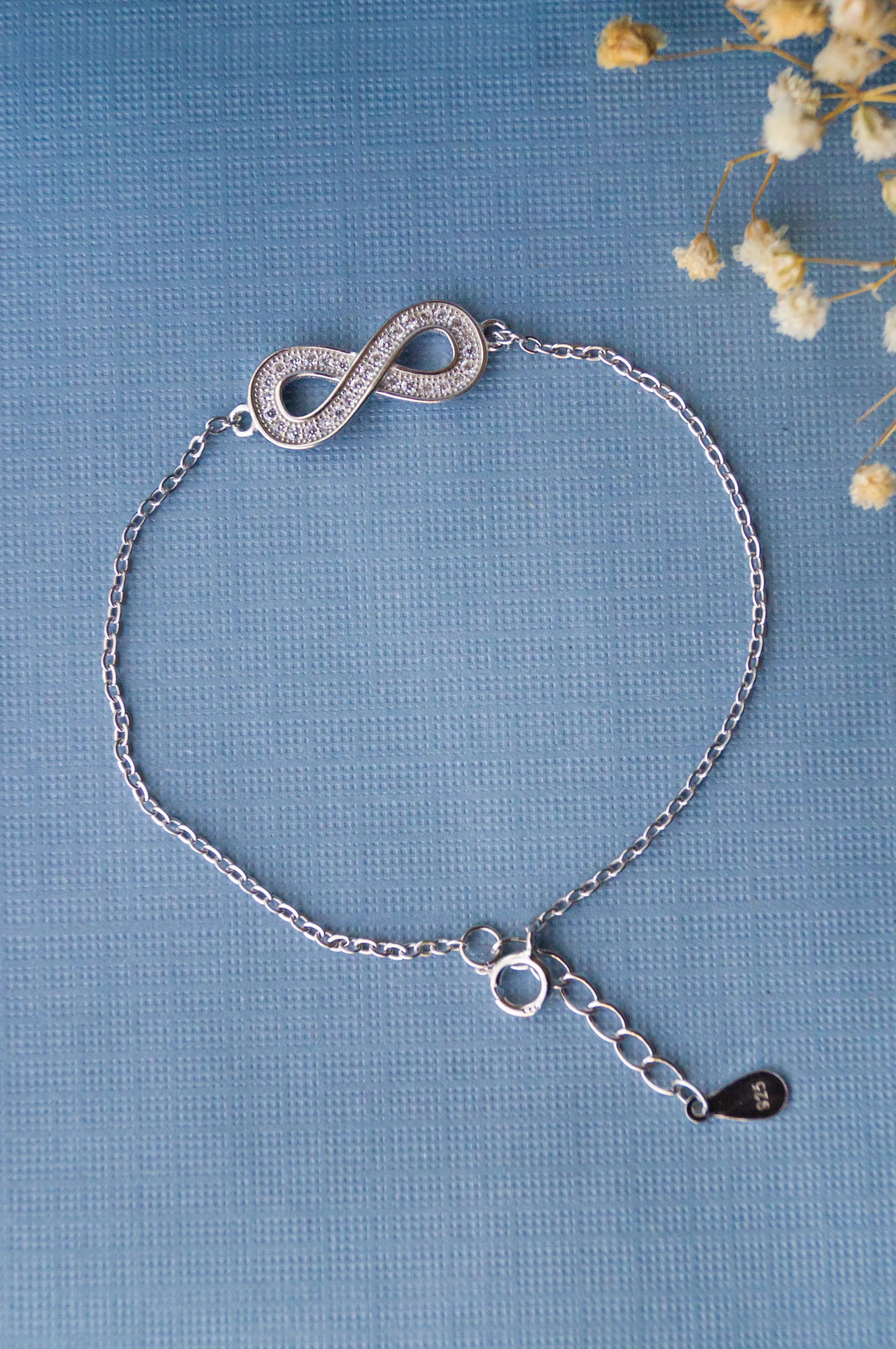 Infinity Sterling Silver Chain Bracelet