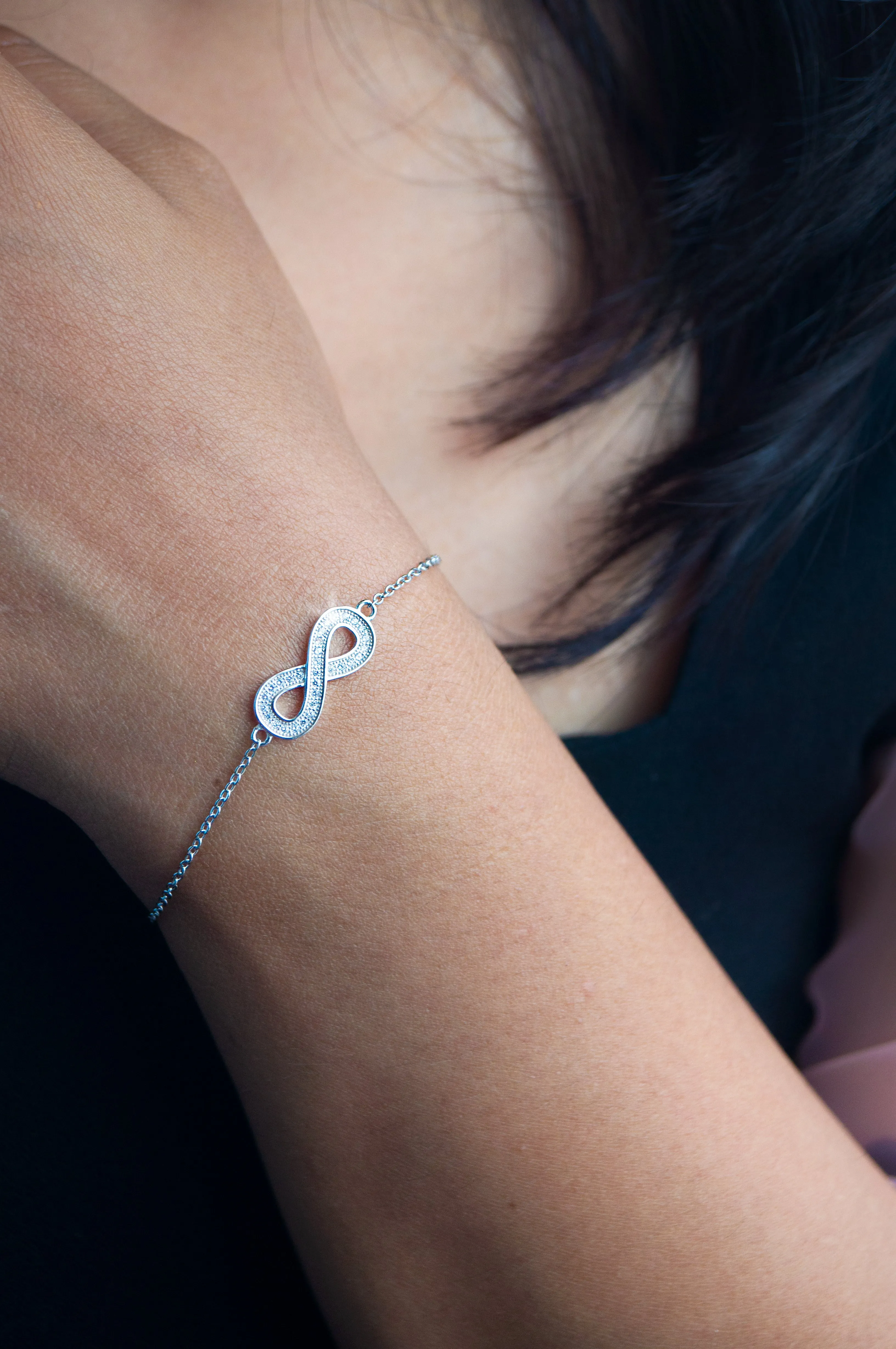 Infinity Sterling Silver Chain Bracelet