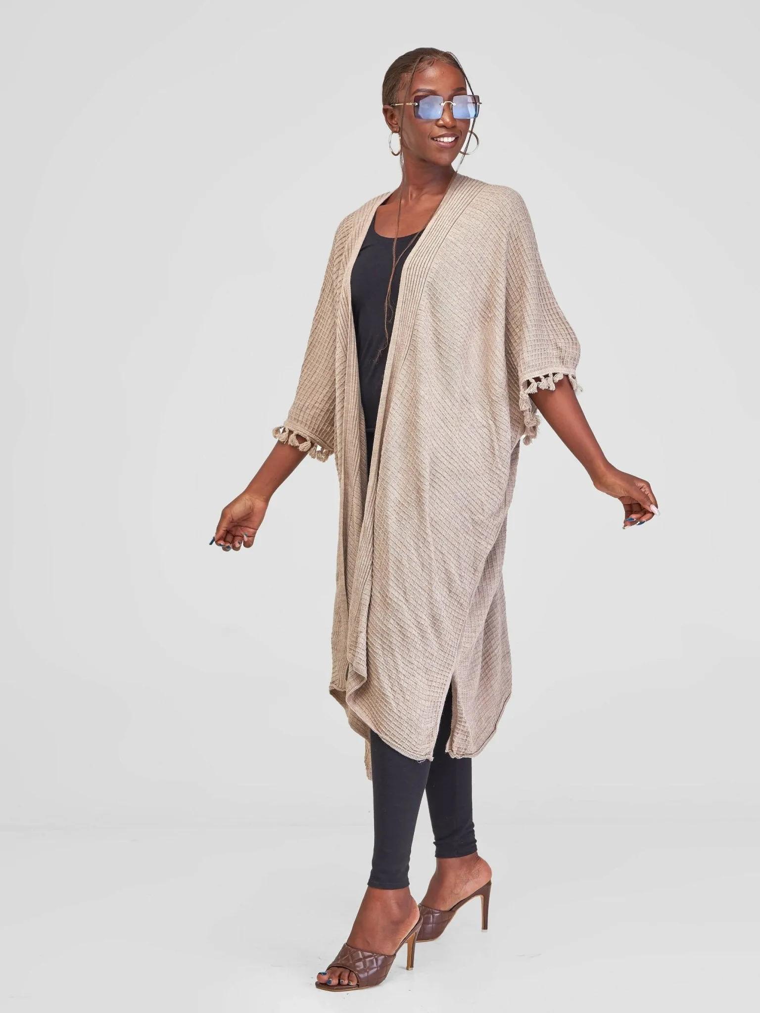 Infy Knit Wear Zozo Kimono - Nude