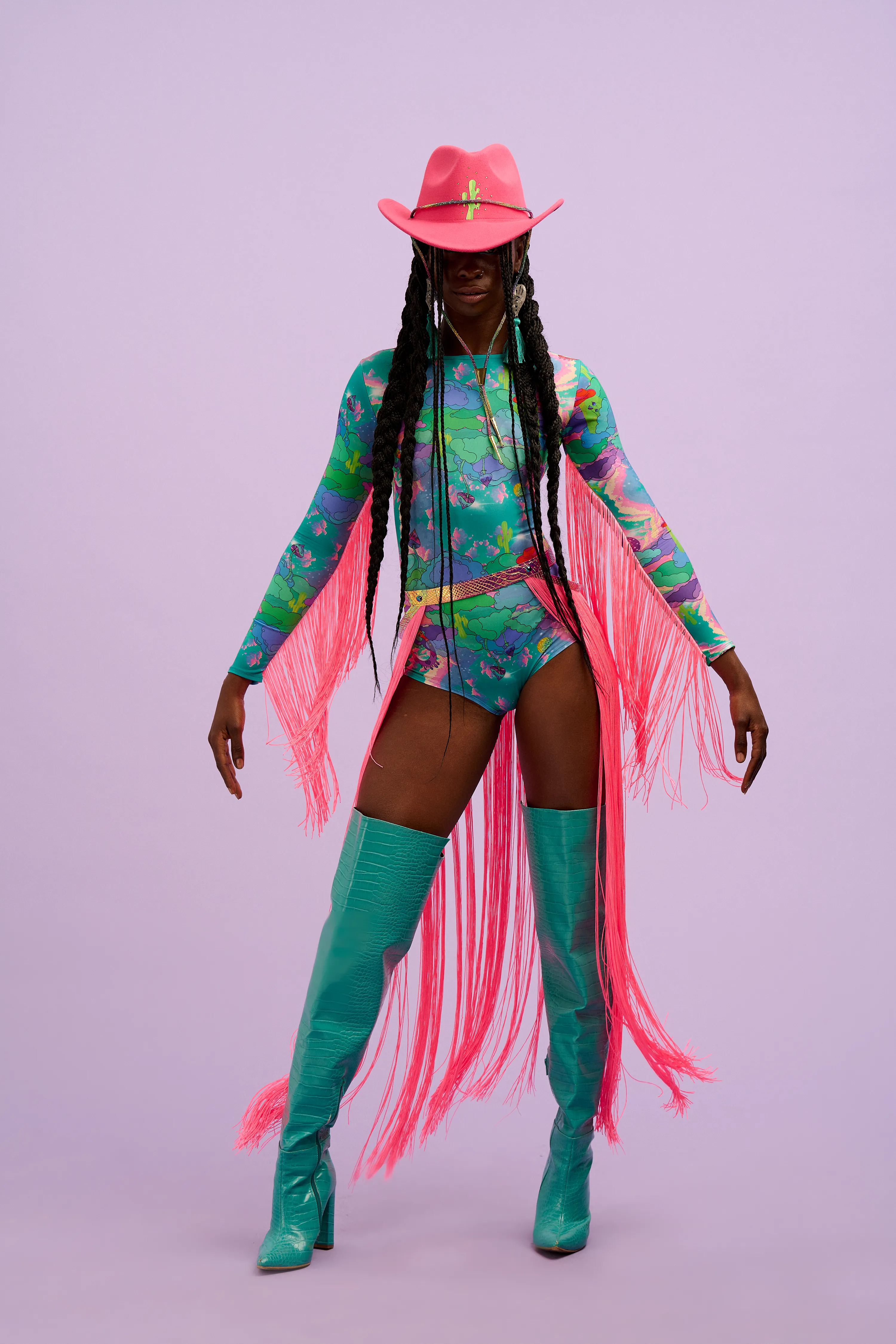 Intergalactic Rodeo Festival Fringed Bodysuit