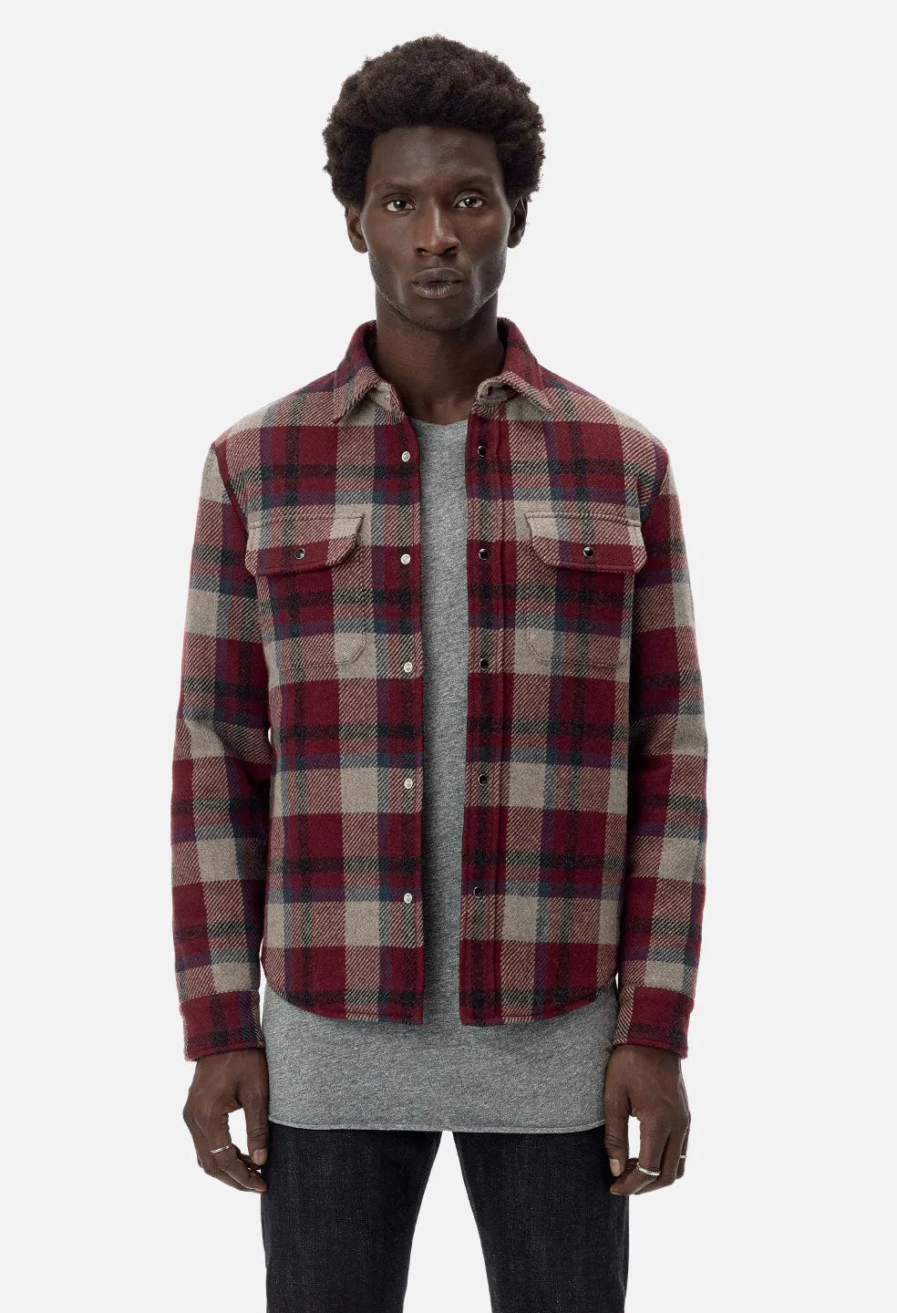 Jupiter Shirt / Burgundy X Navy Plaid