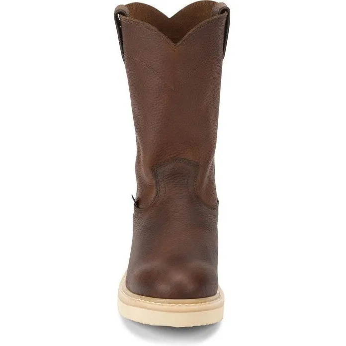 Justin Men's Axe 10 Soft Toe Wedge Western Work Boot -Brown- WK4908