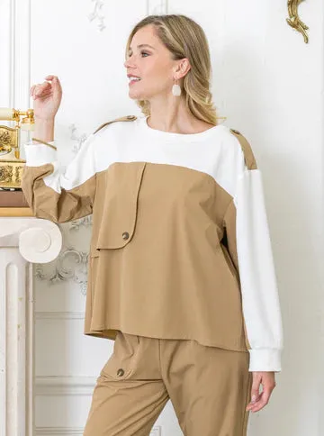 Kamila Top | White/Khaki