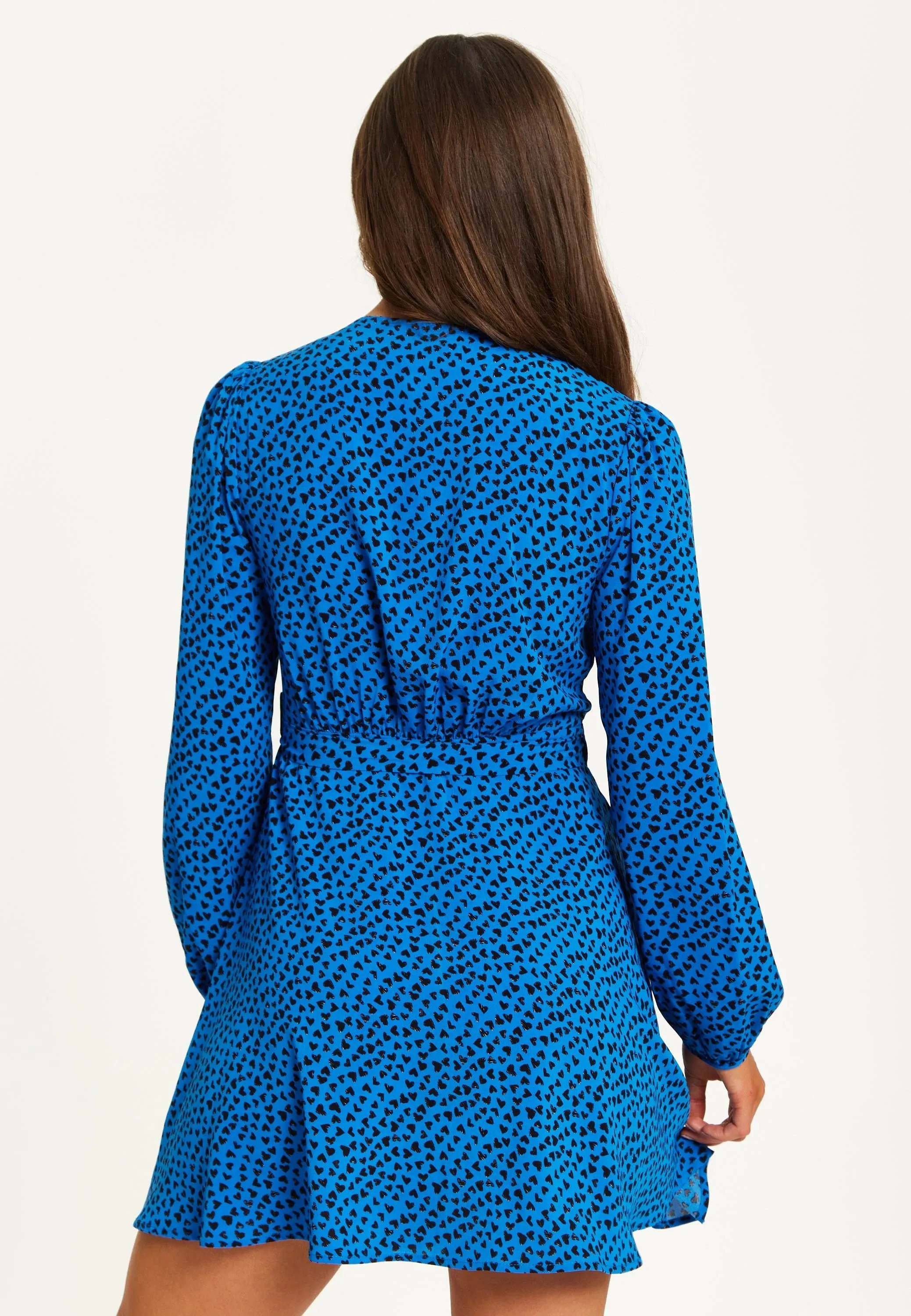 Liquorish Heart Print Mini Wrap Dress