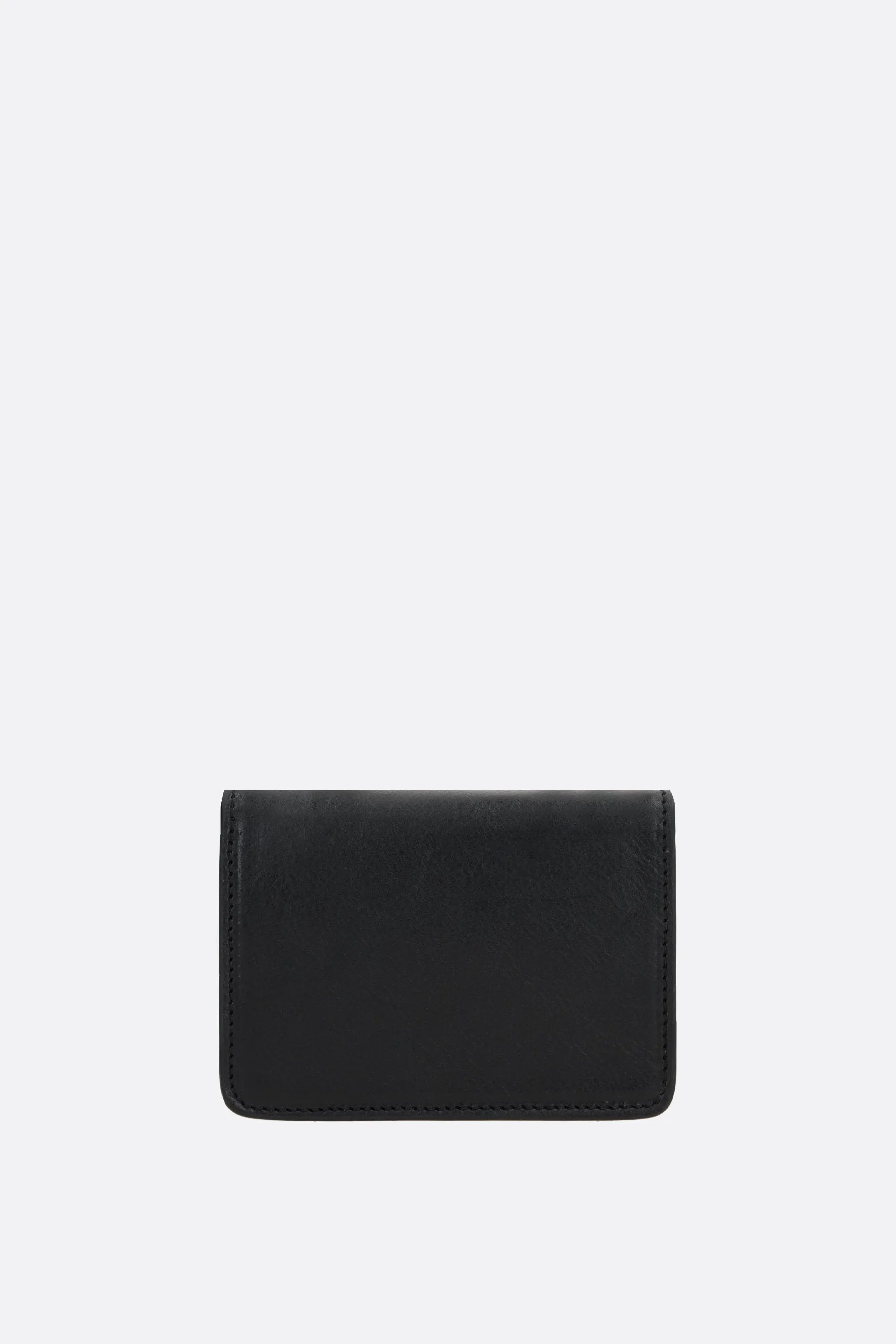 Lulu mini smooth leather card case with strap