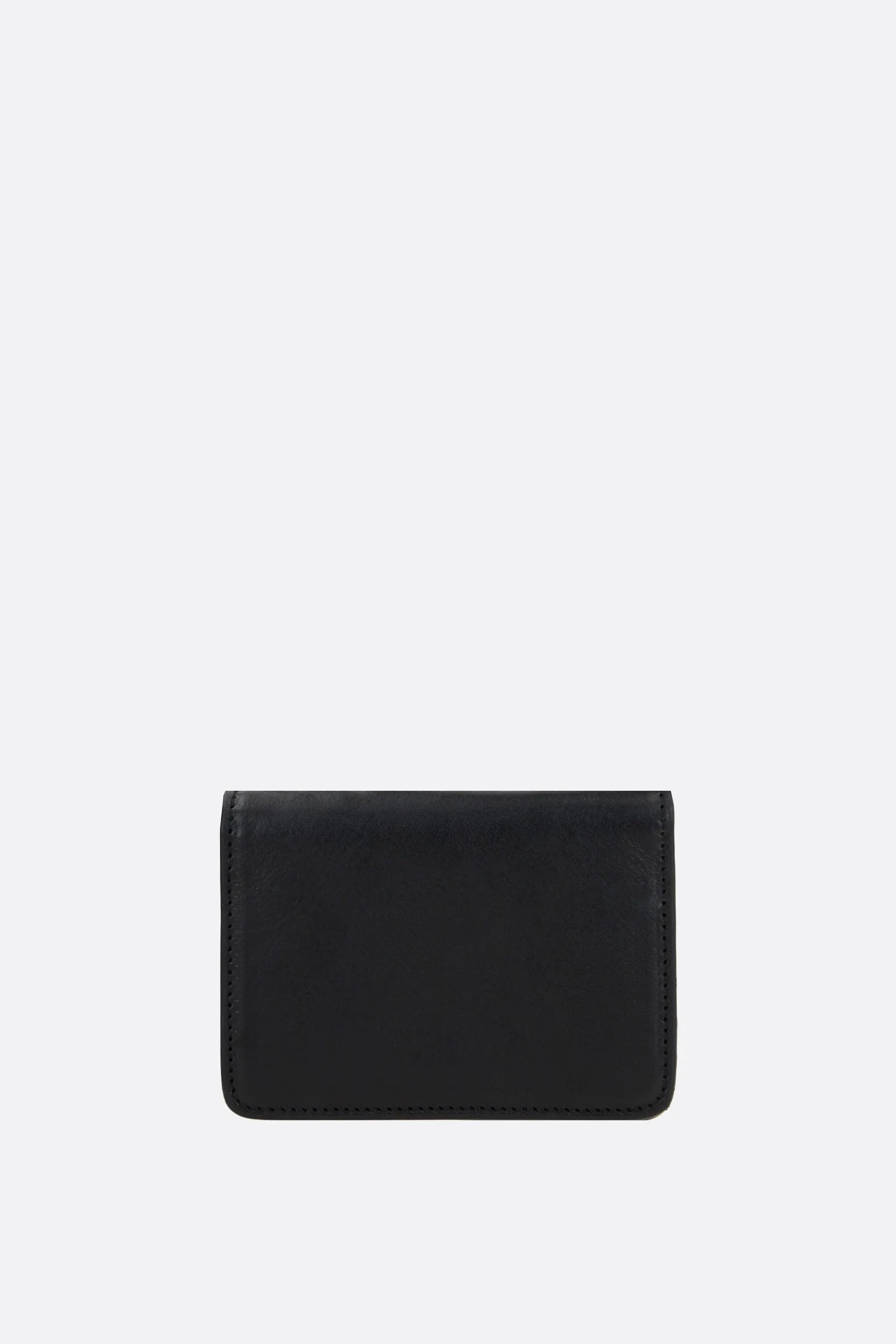 Lulu mini smooth leather card case with strap