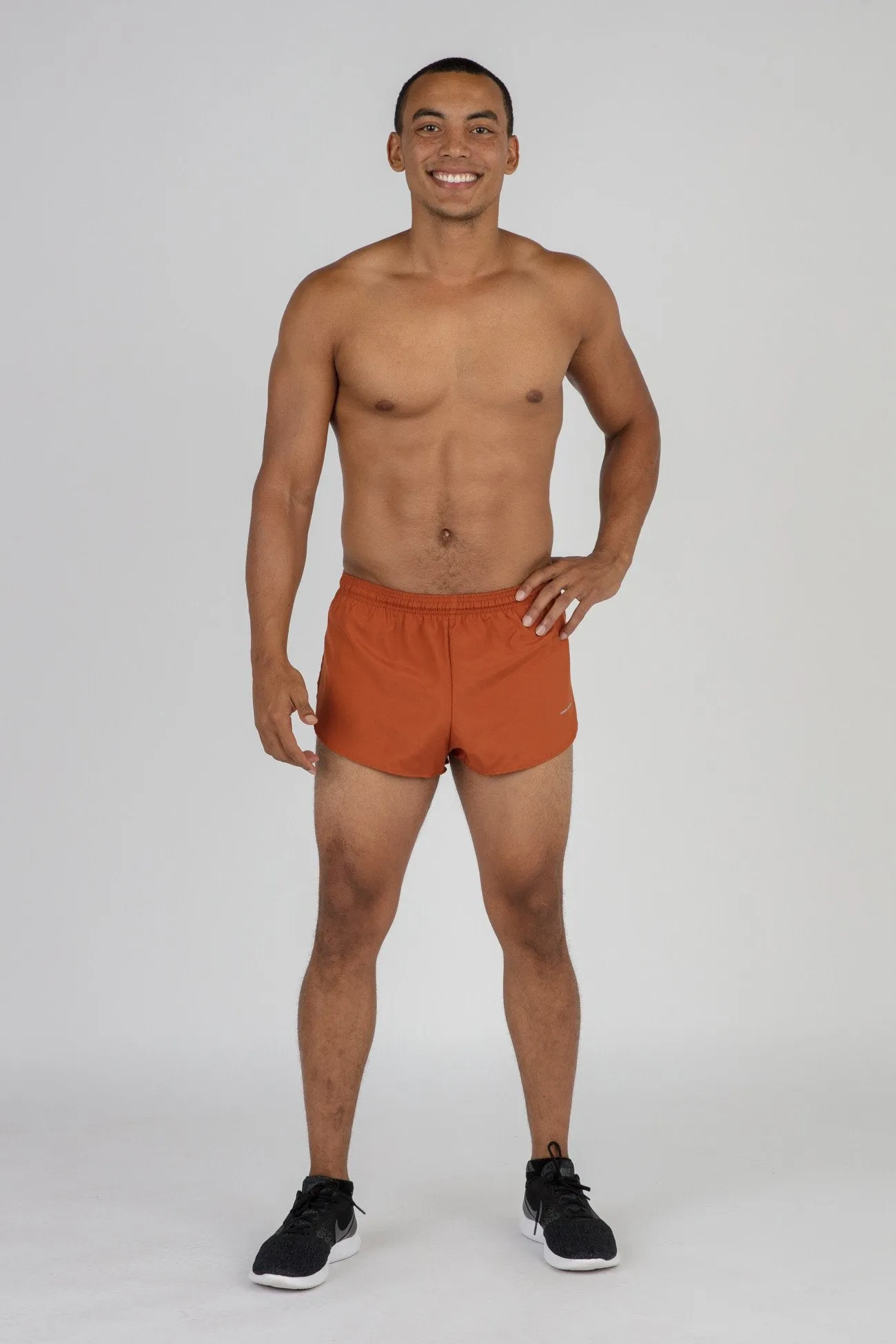 Men's 1" Elite Split Shorts- Burnt Orange