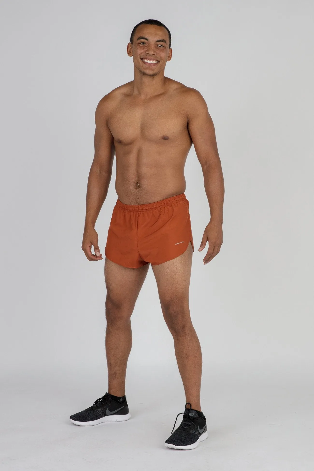 Men's 1" Elite Split Shorts- Burnt Orange