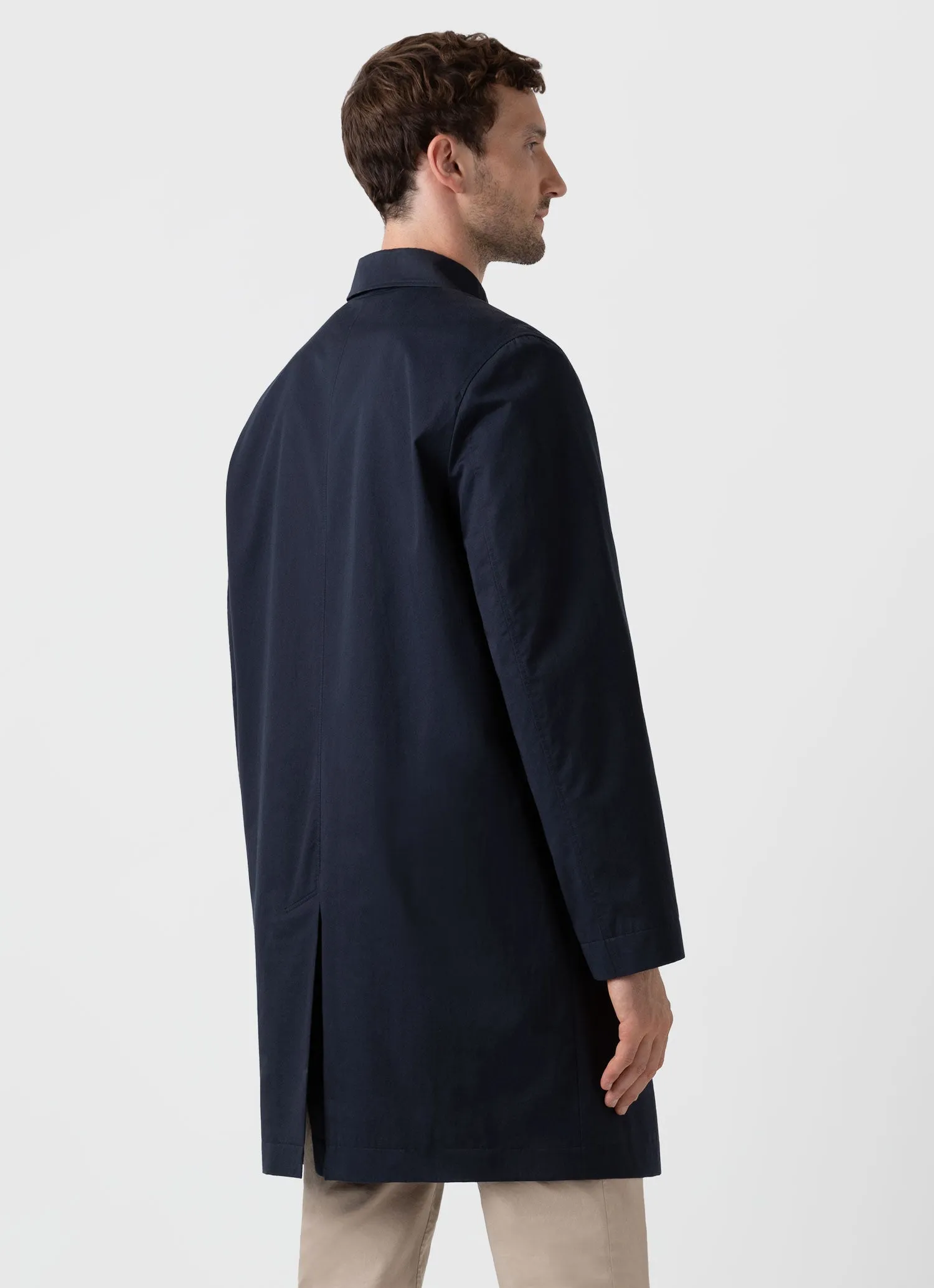 Men's Showerproof Cotton Mac in Navy