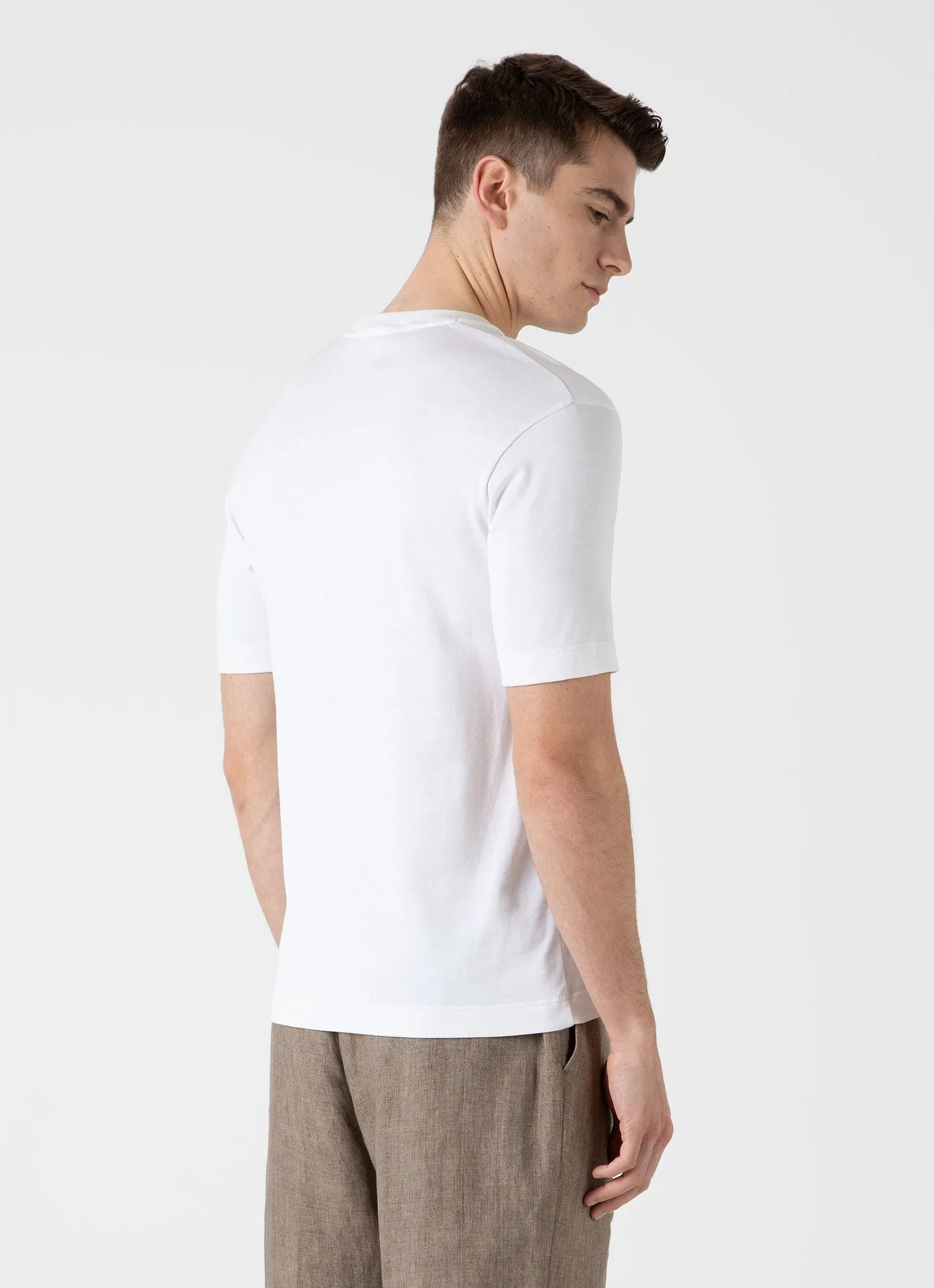 Men's Silk Cotton T-shirt in White