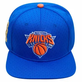 New York Knicks Logo Mesh Snapback Hat (Royal Blue)