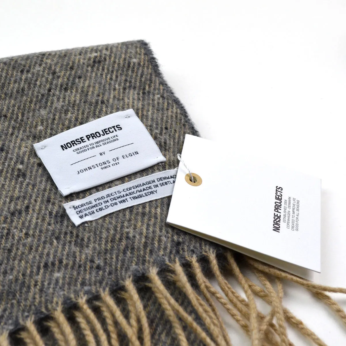 Norse Projects - Johnstons x Norse Donnegal Scarf - Light Grey Melange