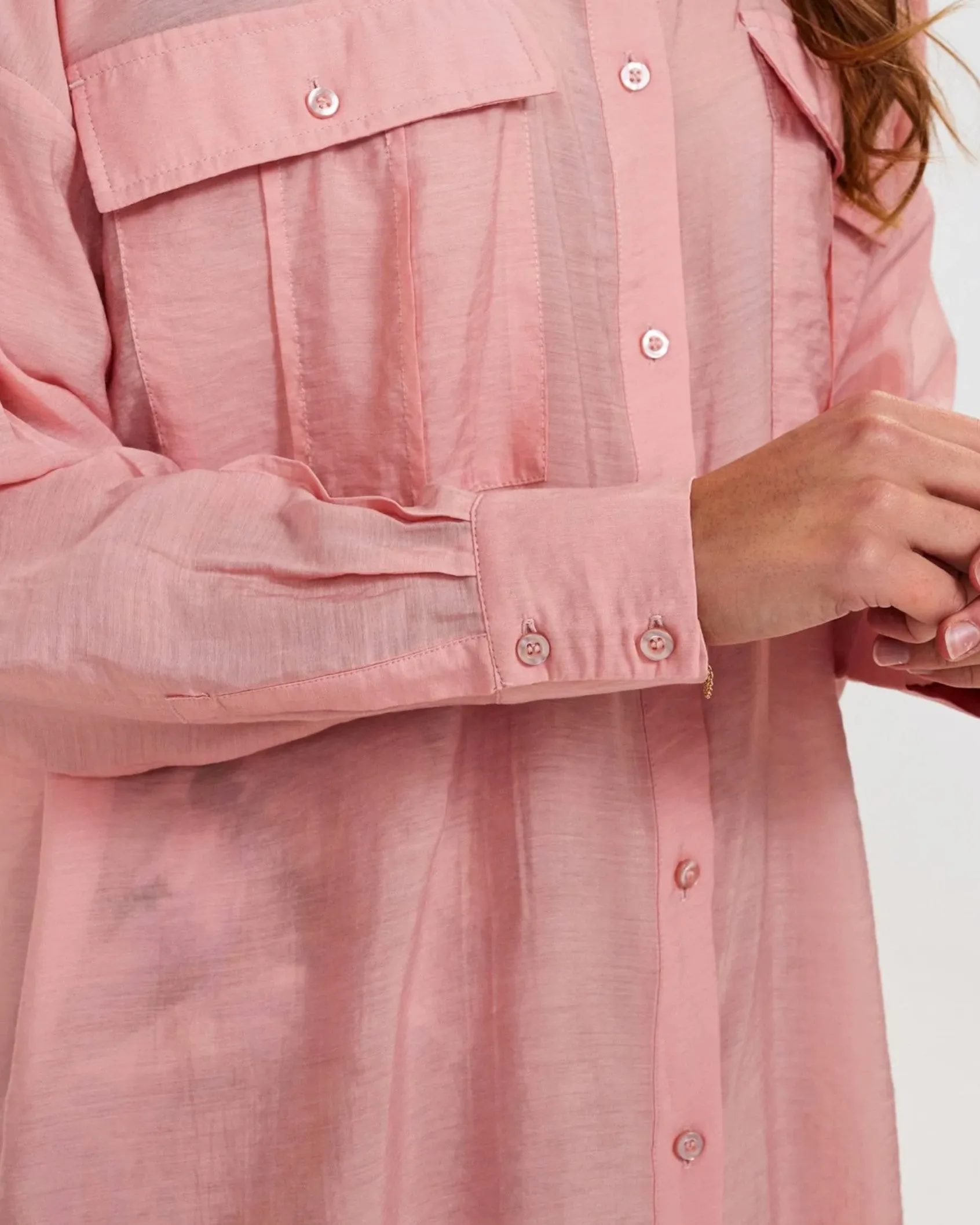 Numph Nuelinam Sheer Shirt Rose PInk