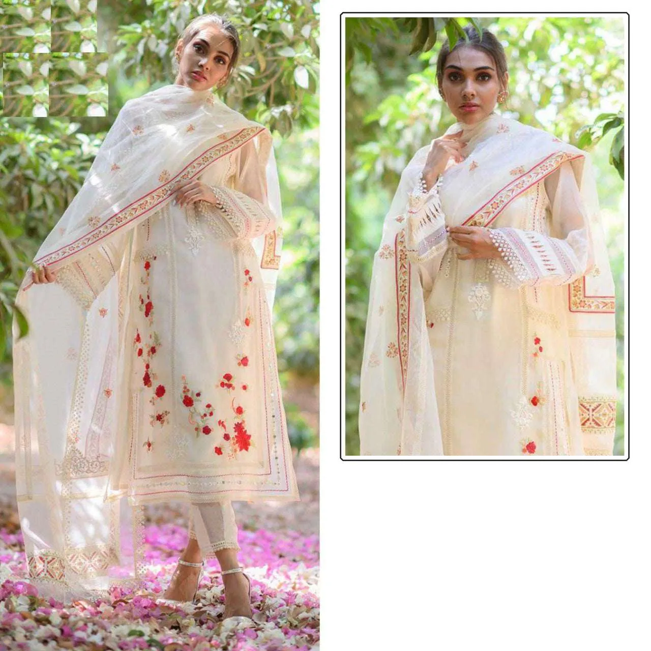 Off White Summer Collection Pakistani Style Suit