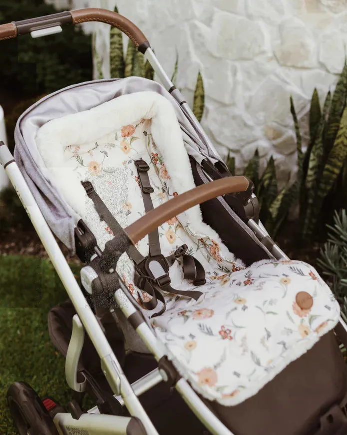 Oioi Reversible Cozy Fleece Pram Liner - Wildflower/Fleece