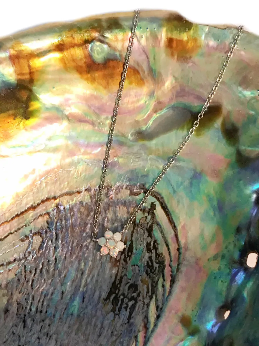 Opal Flower Necklace