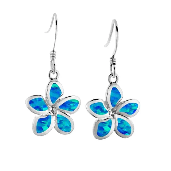 Opal Sunrise Plumeria Earrings