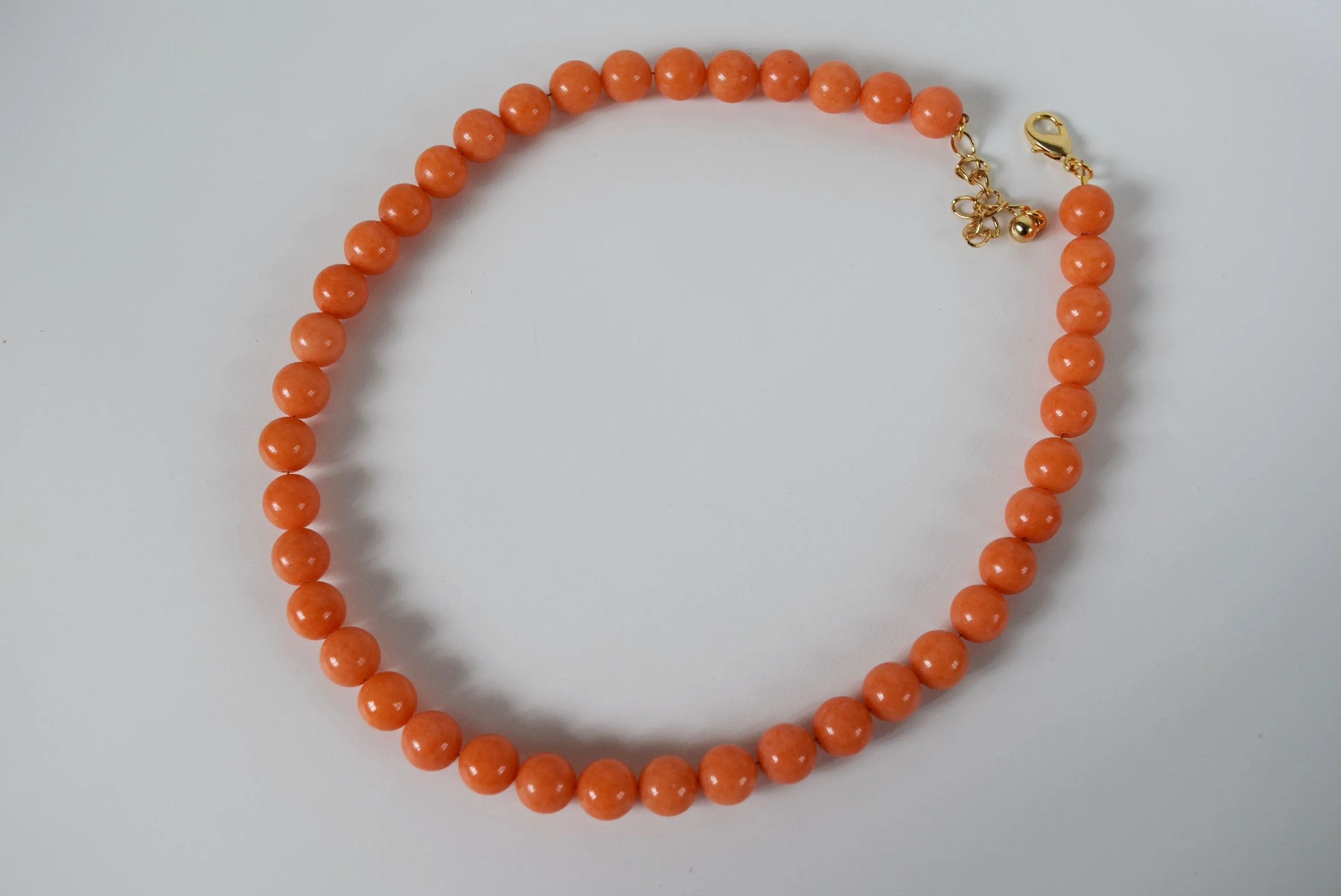 Orange Coral Beaded Necklace - Medium