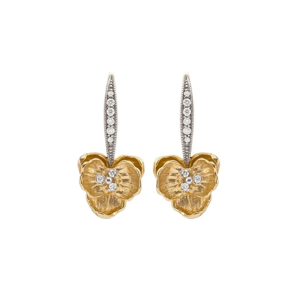 Orchid Earrings with Diamonds