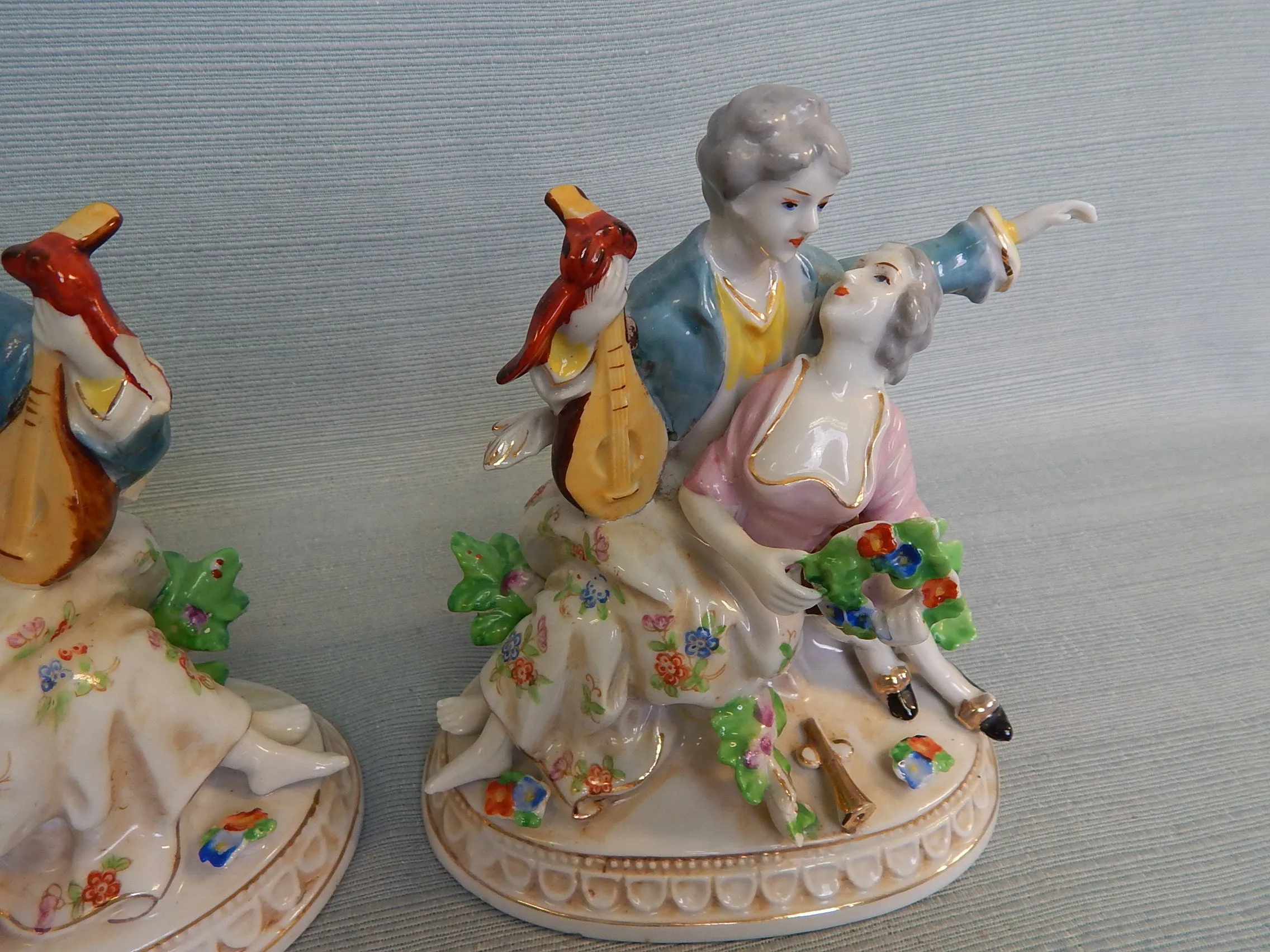 Pair of Hinode Porcelain Figurines - Very Good Condition as Noted