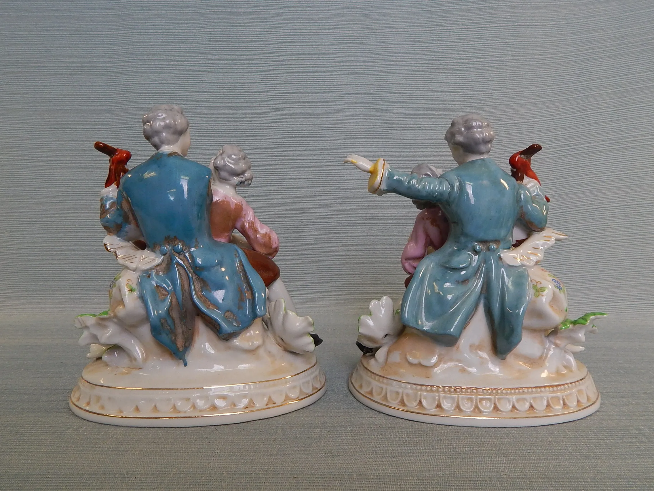 Pair of Hinode Porcelain Figurines - Very Good Condition as Noted