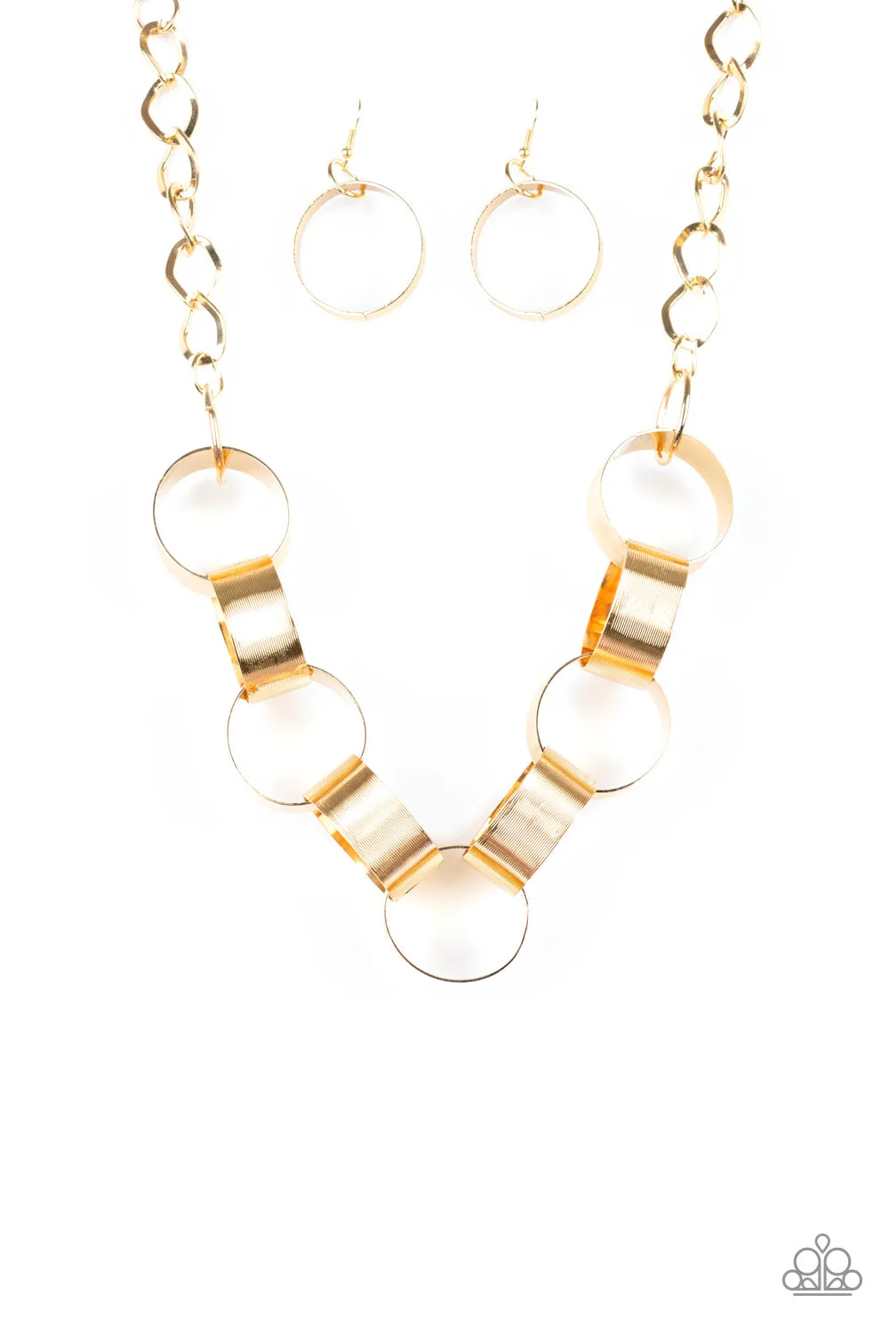 Paparazzi Necklace ~ Big Hit - Gold - Statement Necklace