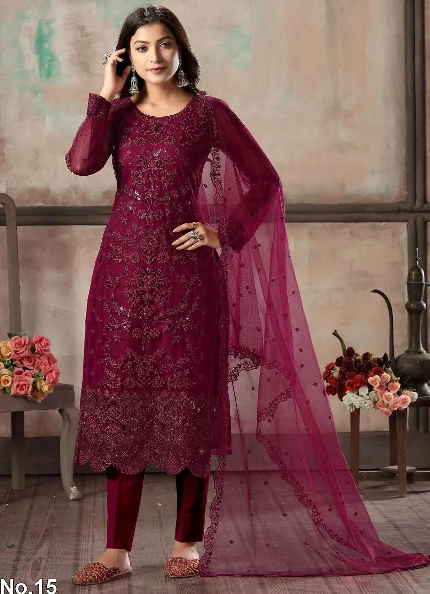 Purple Color Hit Original Pakistani Style Festive Party Wear Salawar Kameez