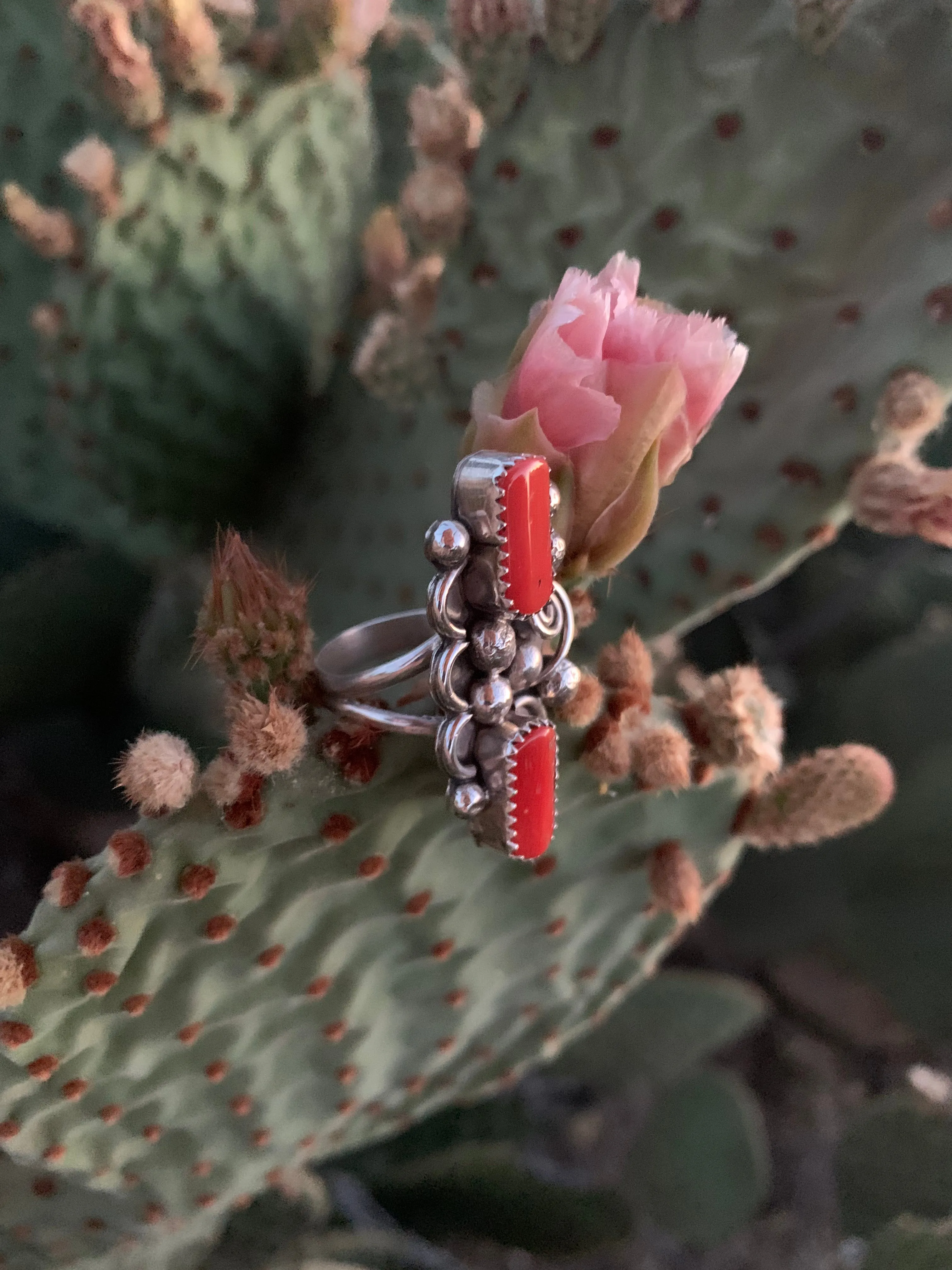 Red Coral ring size 7 1/4