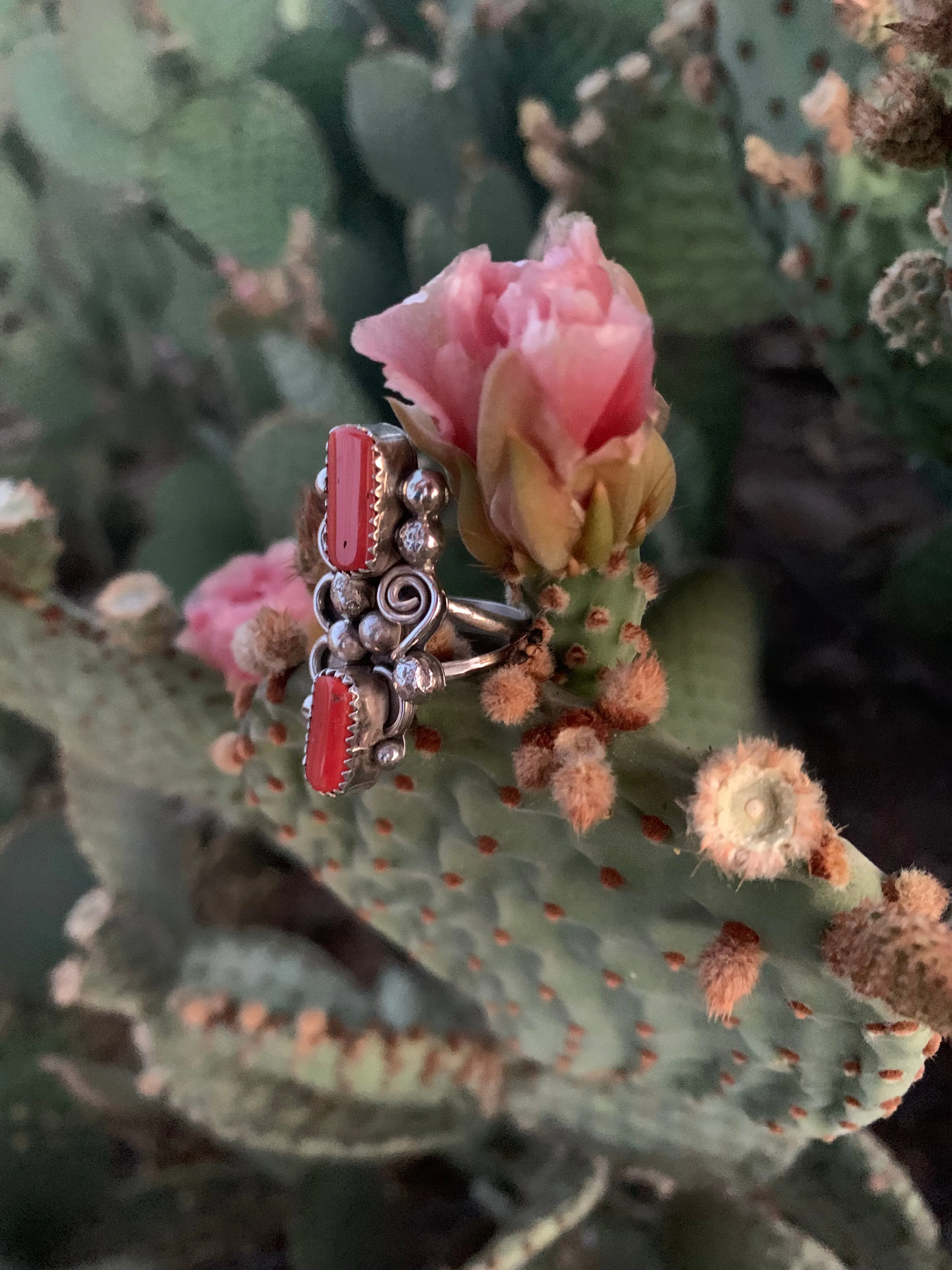 Red Coral ring size 7 1/4